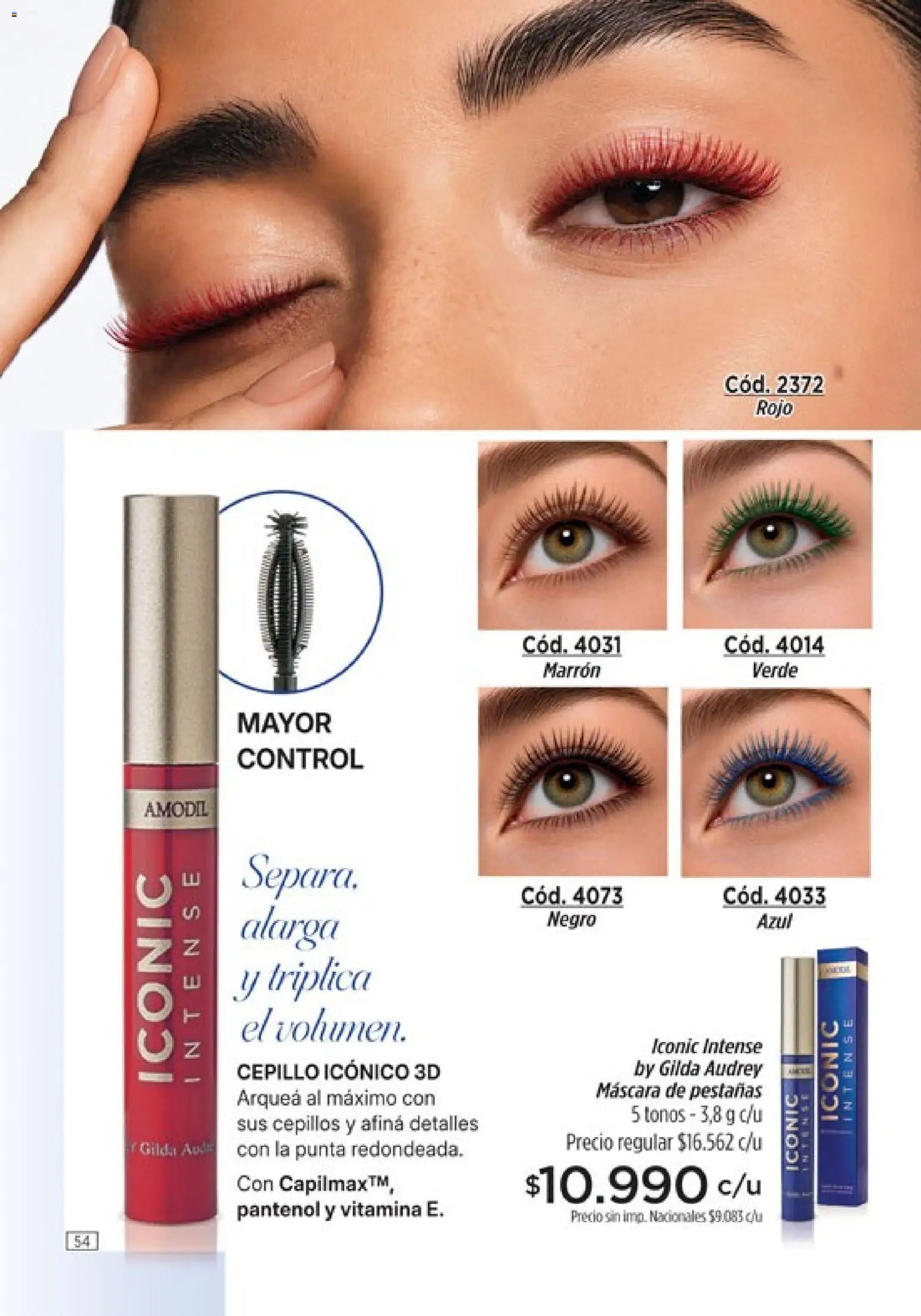Catálogo Amodil Campaña 14 │ válido desde el 07/08/2026 | Página: 54 | Productos: Cepillo, Máscara, Mascara de pestañas