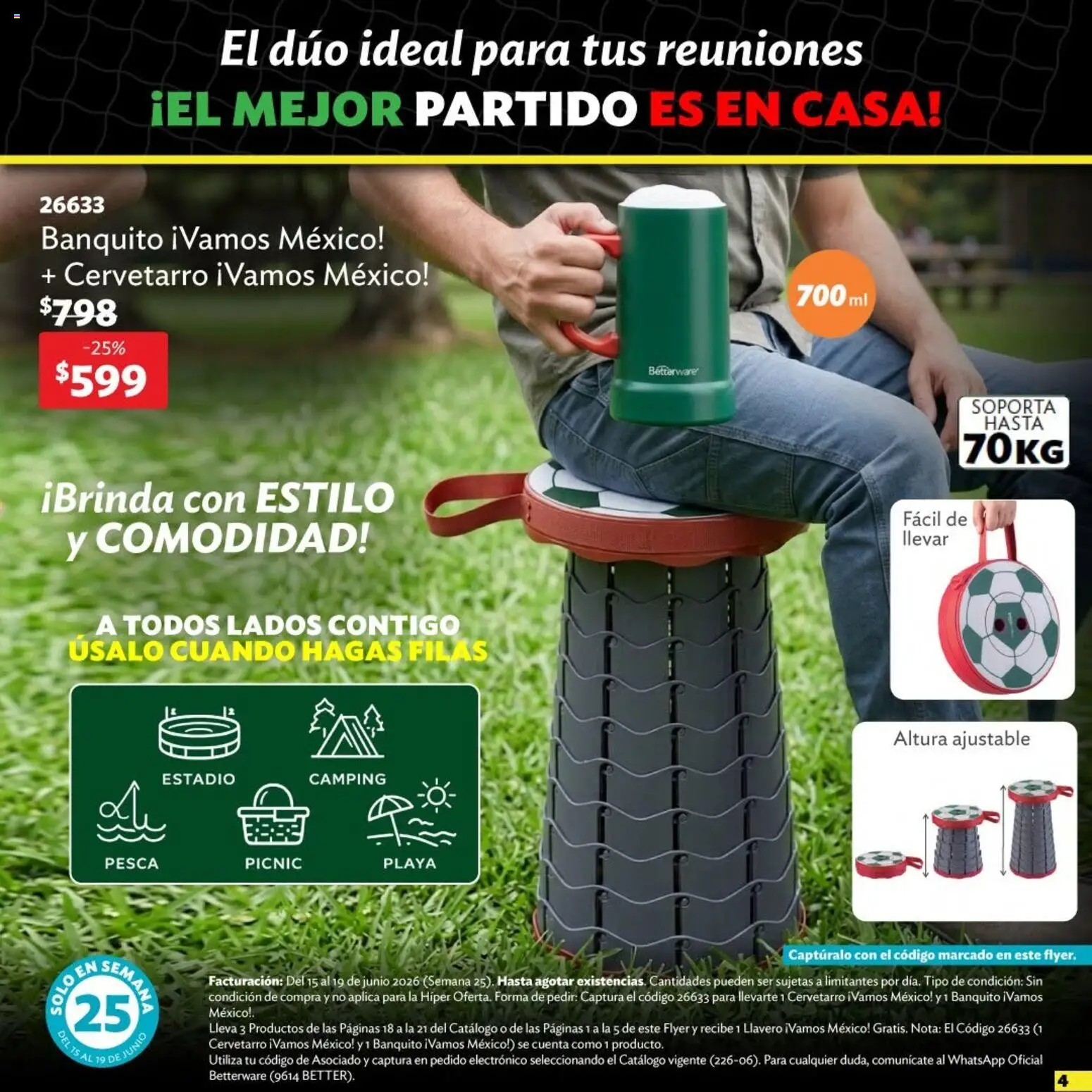 Nuevas ofertas de Betterware válidas en toda la República Mexicana desde el 15.06.2026. ¡Encuentra las mejores ofertas en Betterware Ofertas! | Página: 5 | Productos: Llavero, Banquito