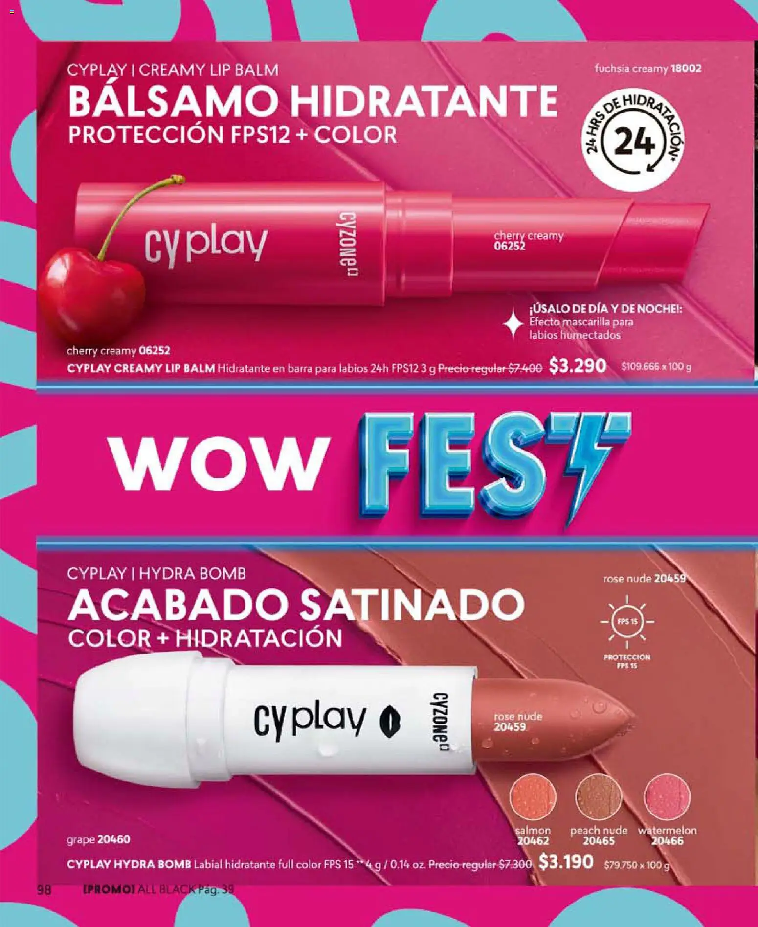 Catálogo CyZone Campaña 10 │ válido desde el 01.06.2026 | Página: 98 | Productos: Bálsamo, Mascarilla, Labial