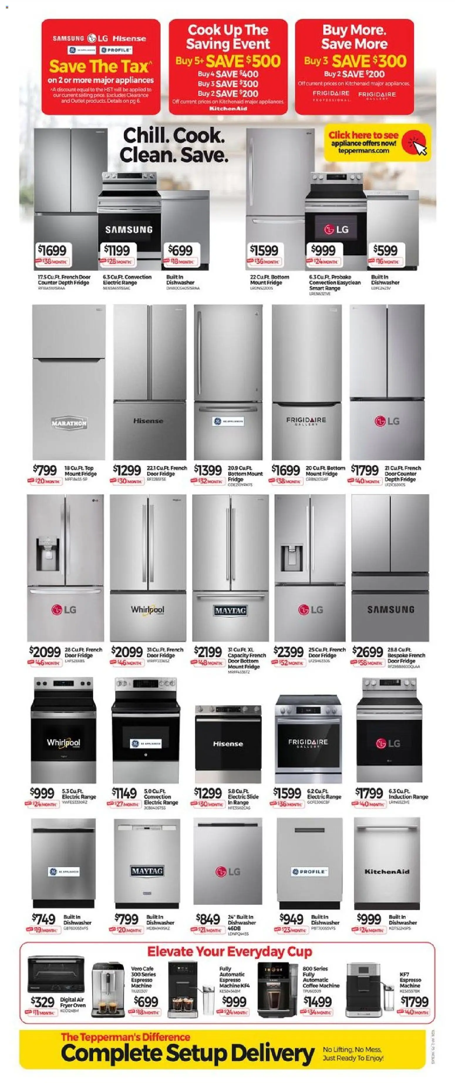 Tepperman's flyer valid from Oct 2, 2026 | Page: 9 | Products: Oven, Dishwasher, Fryer, Door