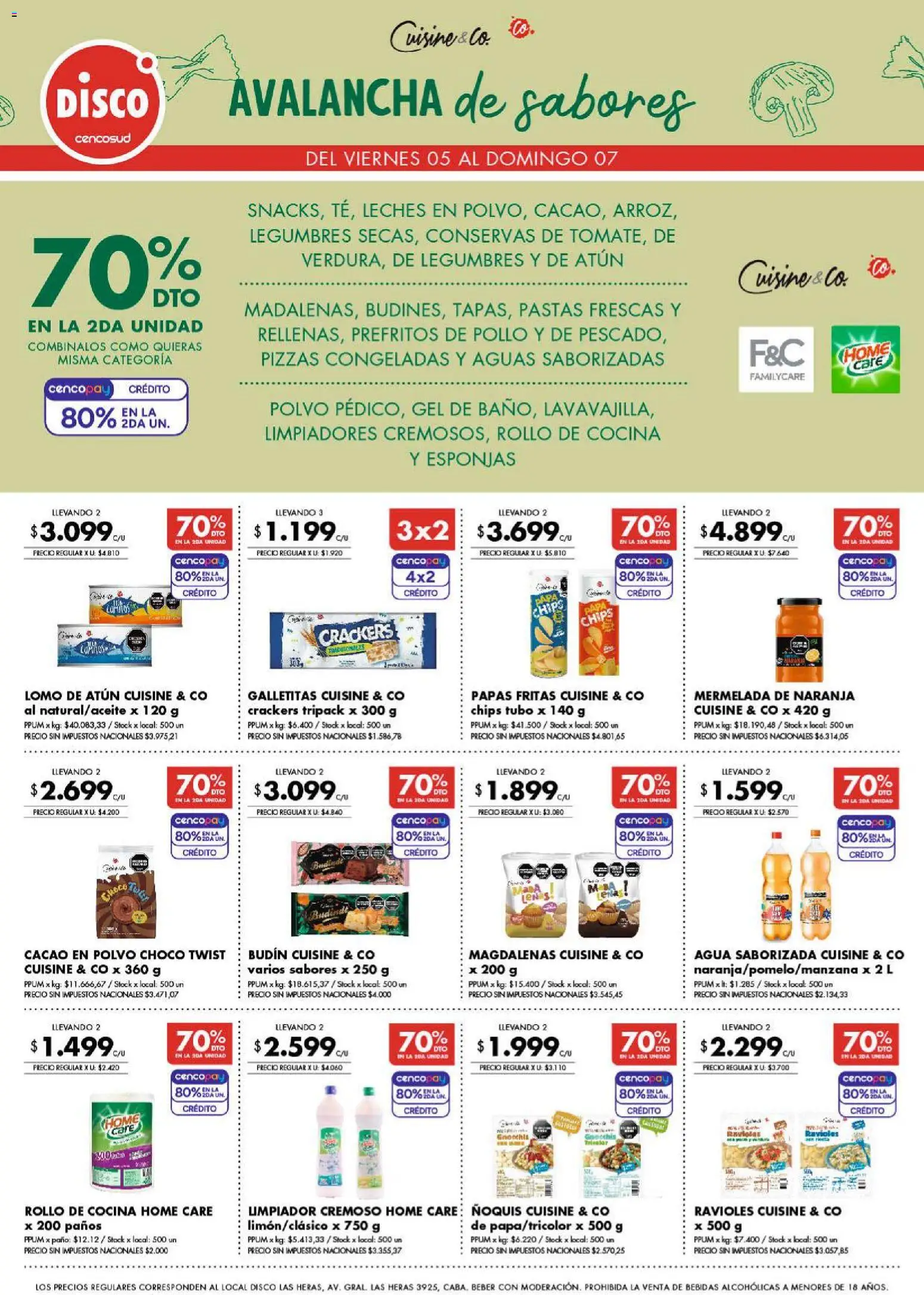Disco - Ofertas | Córdoba │ válido desde el 04.06.2026 | Página: 7 | Productos: Ravioles, Agua saborizada, Mermelada, Papas fritas