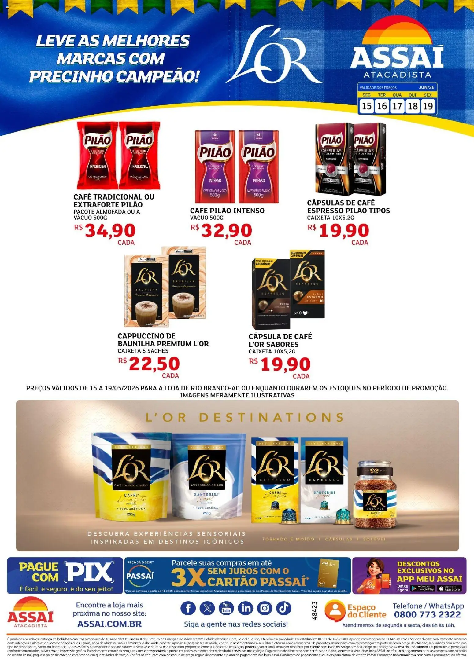 Assaí Atacadista Folheto - válido de 15.06.2026 | Página: 1 | Produtos: Pneus, Base, Bebida, Café pilão
