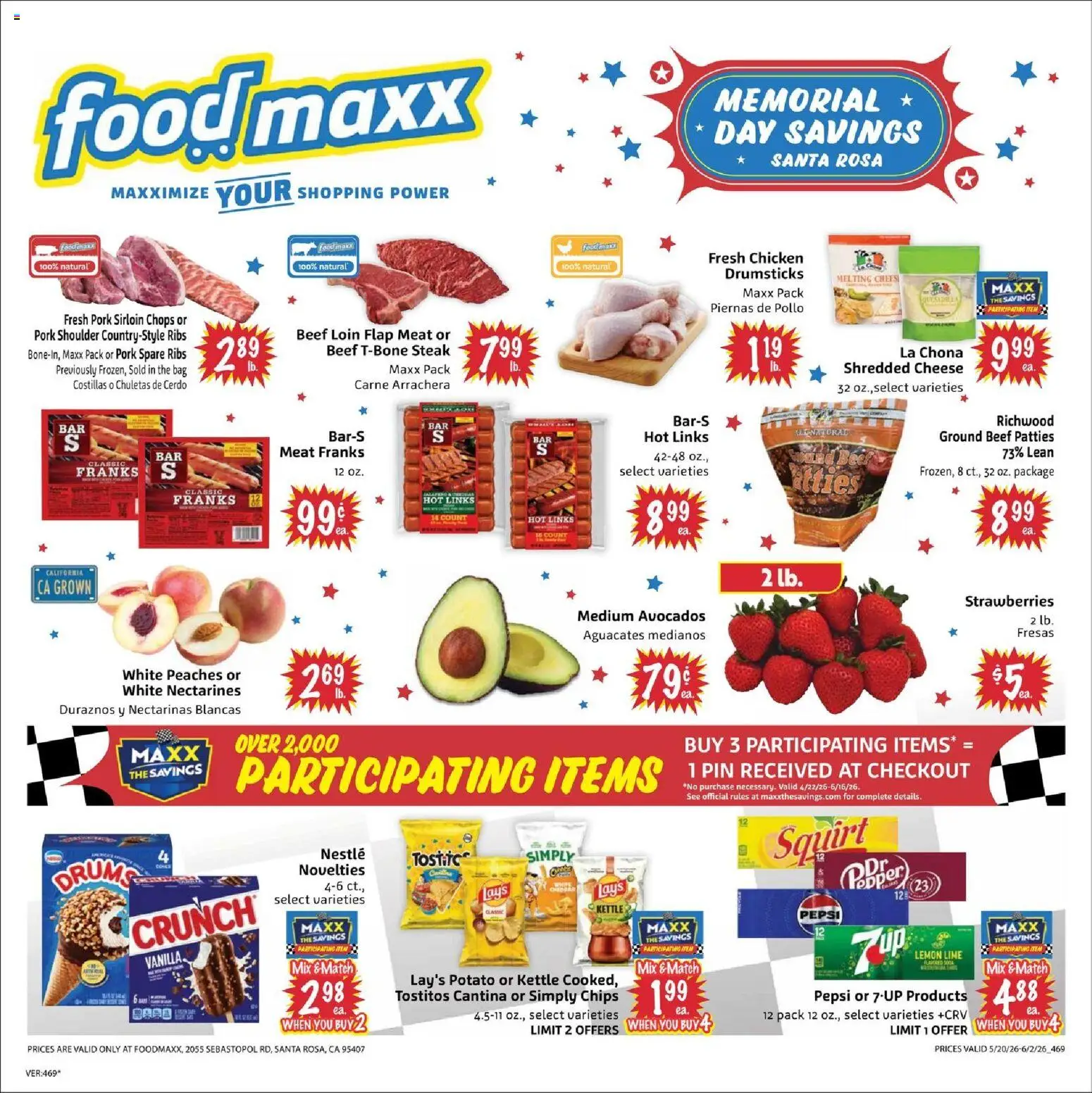 FoodMaxx Weekly Ad - CA - valid from 20.05.2026 | Page: 1 | Products: Pin, Beef, Lime, Bag