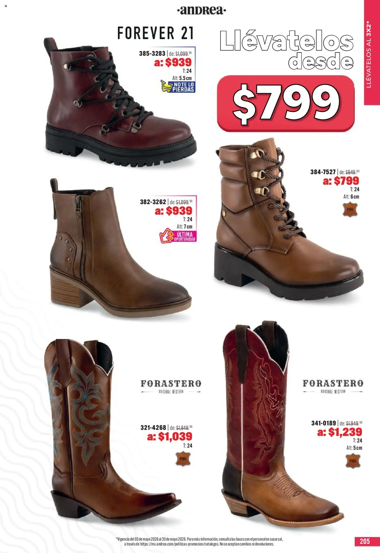 Nuevas ofertas de Andrea válidas en toda la República Mexicana desde el 03.05.2026. ¡Encuentra las mejores ofertas en Andrea catálogo Outlet! | Página: 205