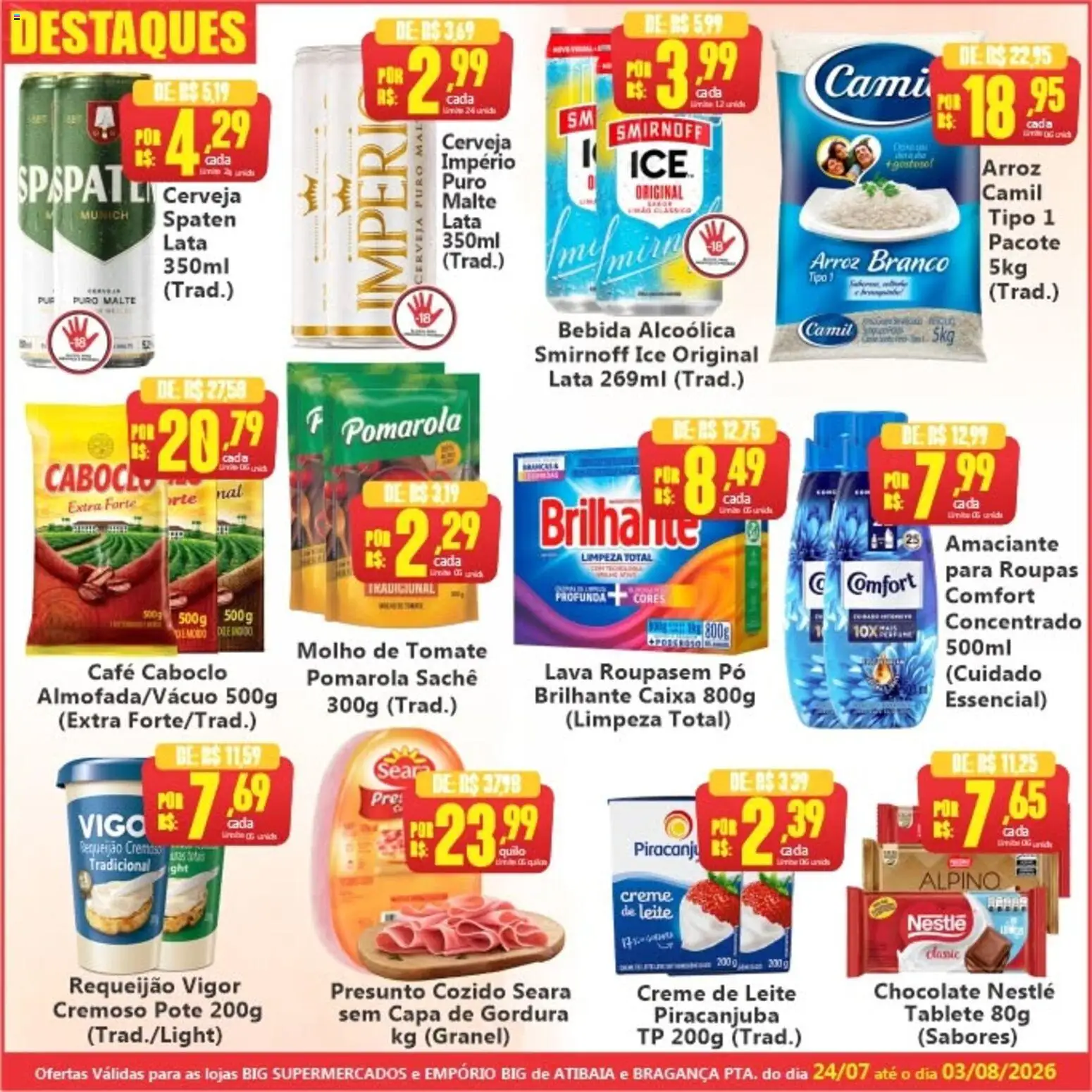 Big Supermercados Folheto - válido de 24/07/2026 | Página: 2 | Produtos: Molho de tomate, Cerveja, Roupas, Creme de leite