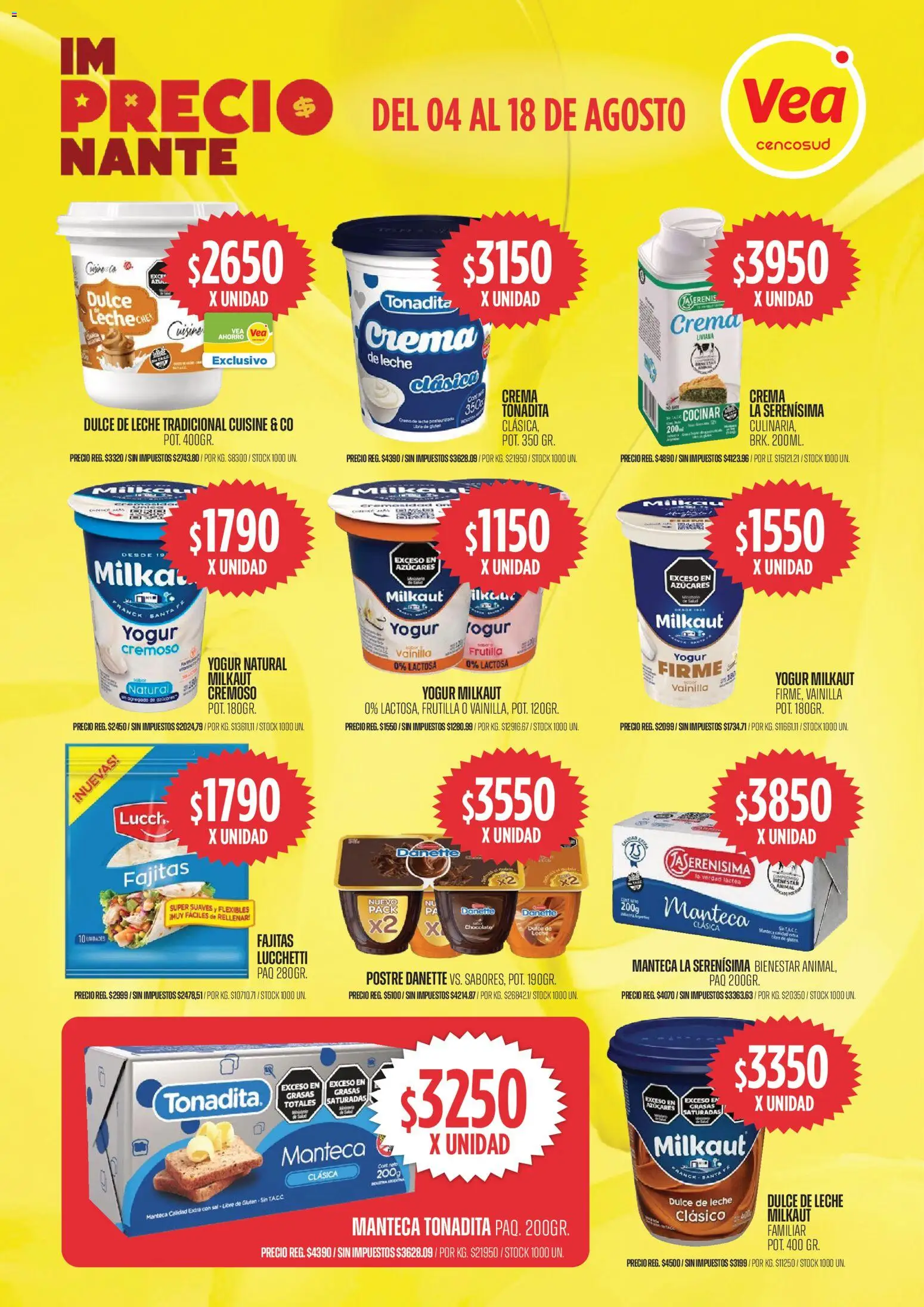 Vea ofertas │ válido desde el 04/08/2026 | Página: 11 | Productos: Dulce de leche, Leche, Yogur, Crema