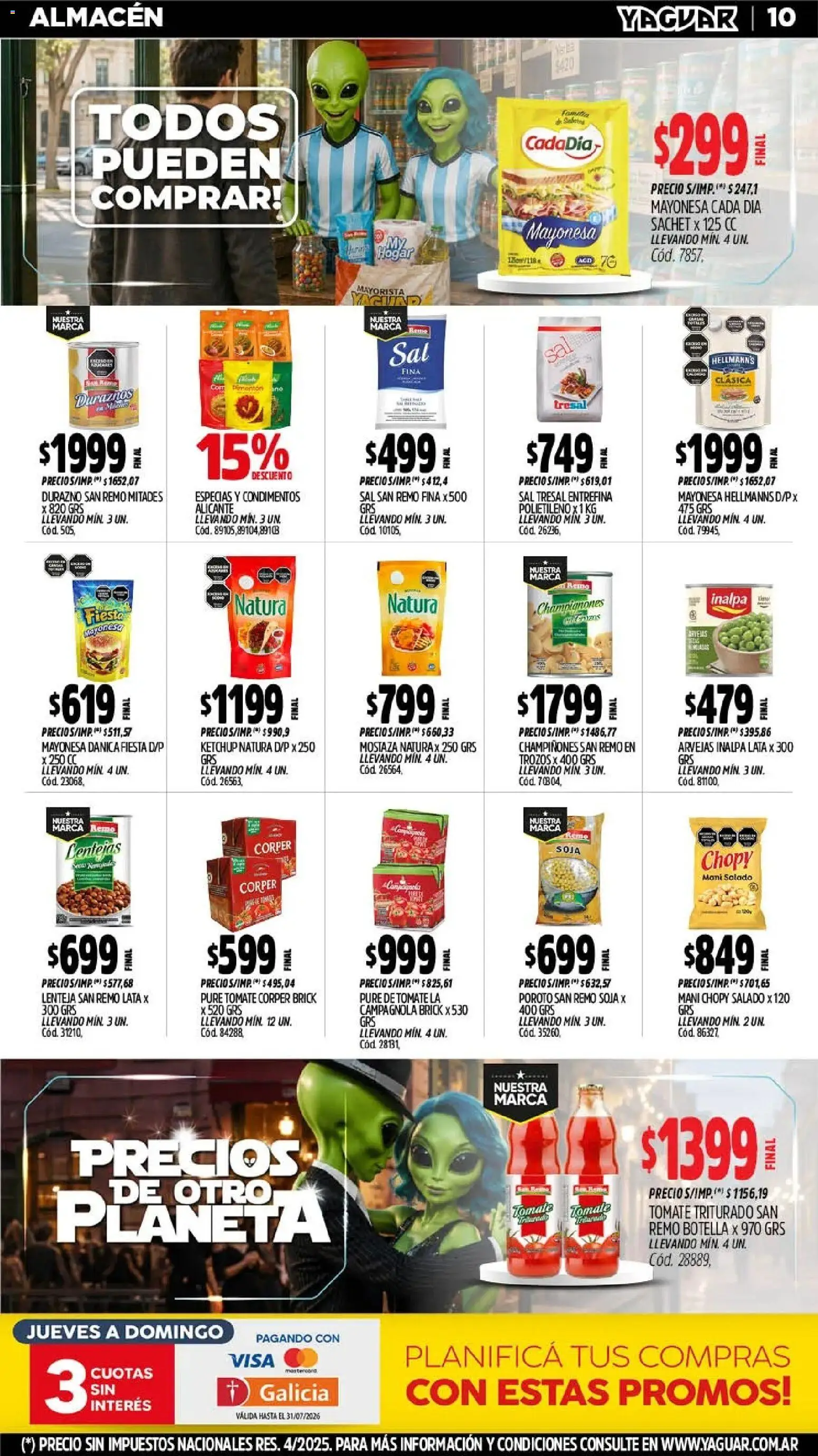 Yaguar - Oferta Semanal Santa Fé │ válido desde el 06/07/2026 | Página: 12 | Productos: Botella, Ketchup, Pimentón, Pure de Tomate