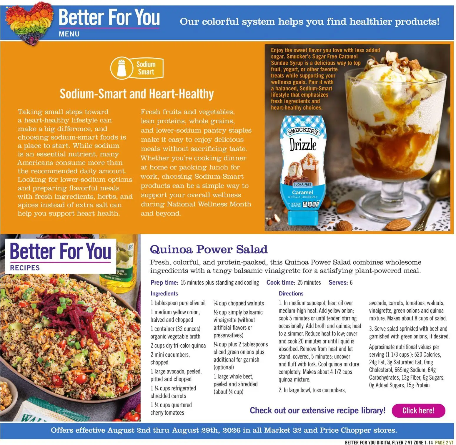 Price Chopper August Better For You - valid from 08/02/2026 | Page: 2 | Products: Library, Tomatoes, Fruits, Beet