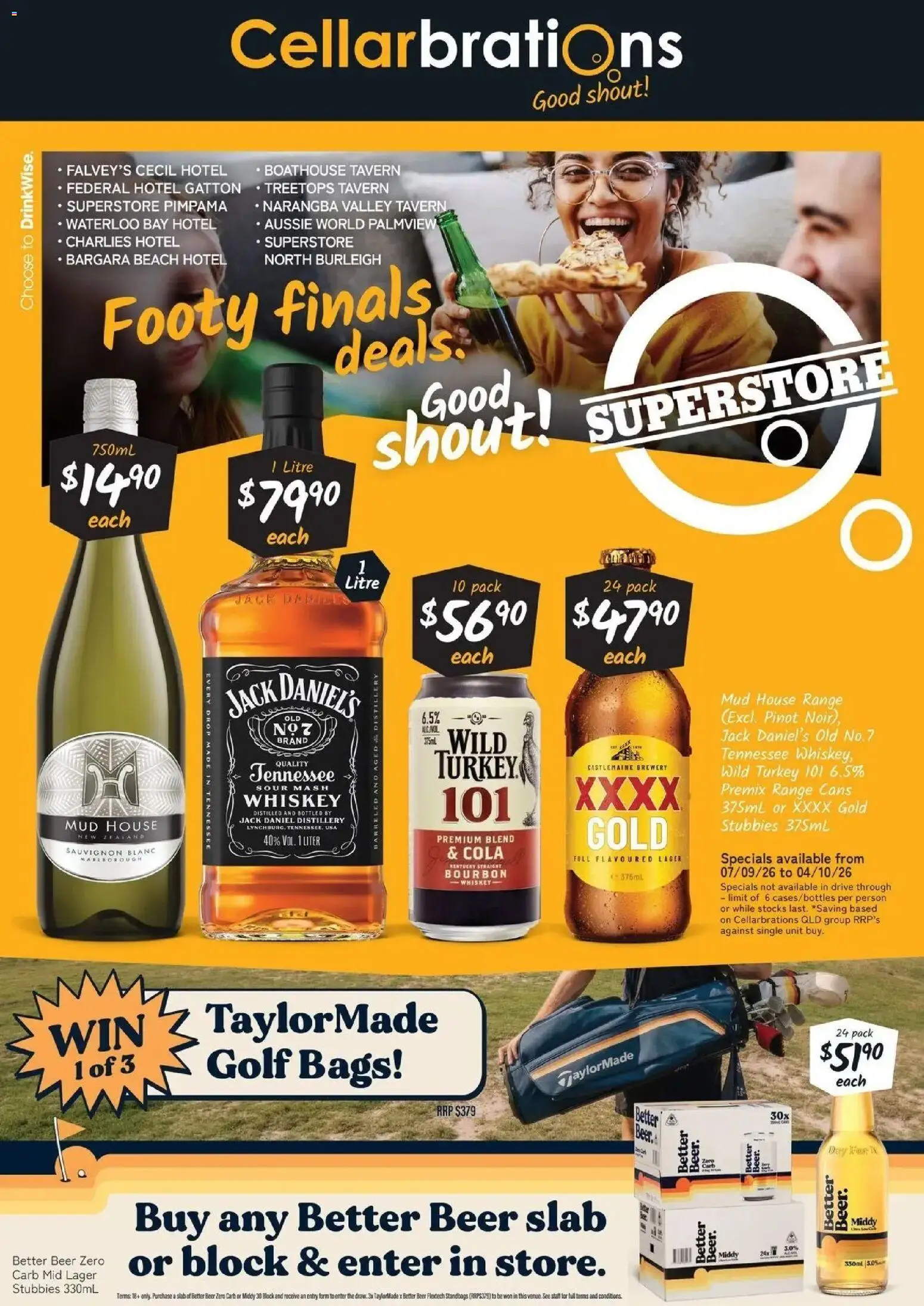 Cellarbrations catalogue - valid from 07/09/2026 | Page: 1 | Products: Bourbon, Whiskey, Turkey, Jack Daniel’s