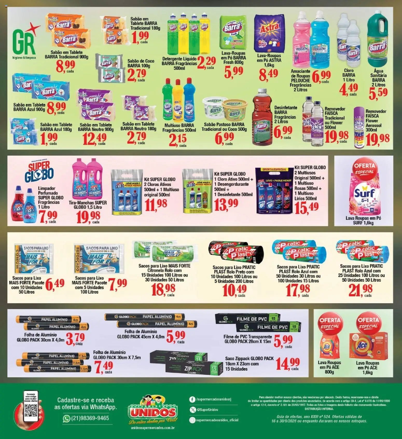Supermercados Unidos Folheto - válido de 16.06.2026 | Página: 12 | Produtos: Sabão em barra, Desengordurante, Detergente, Amaciante