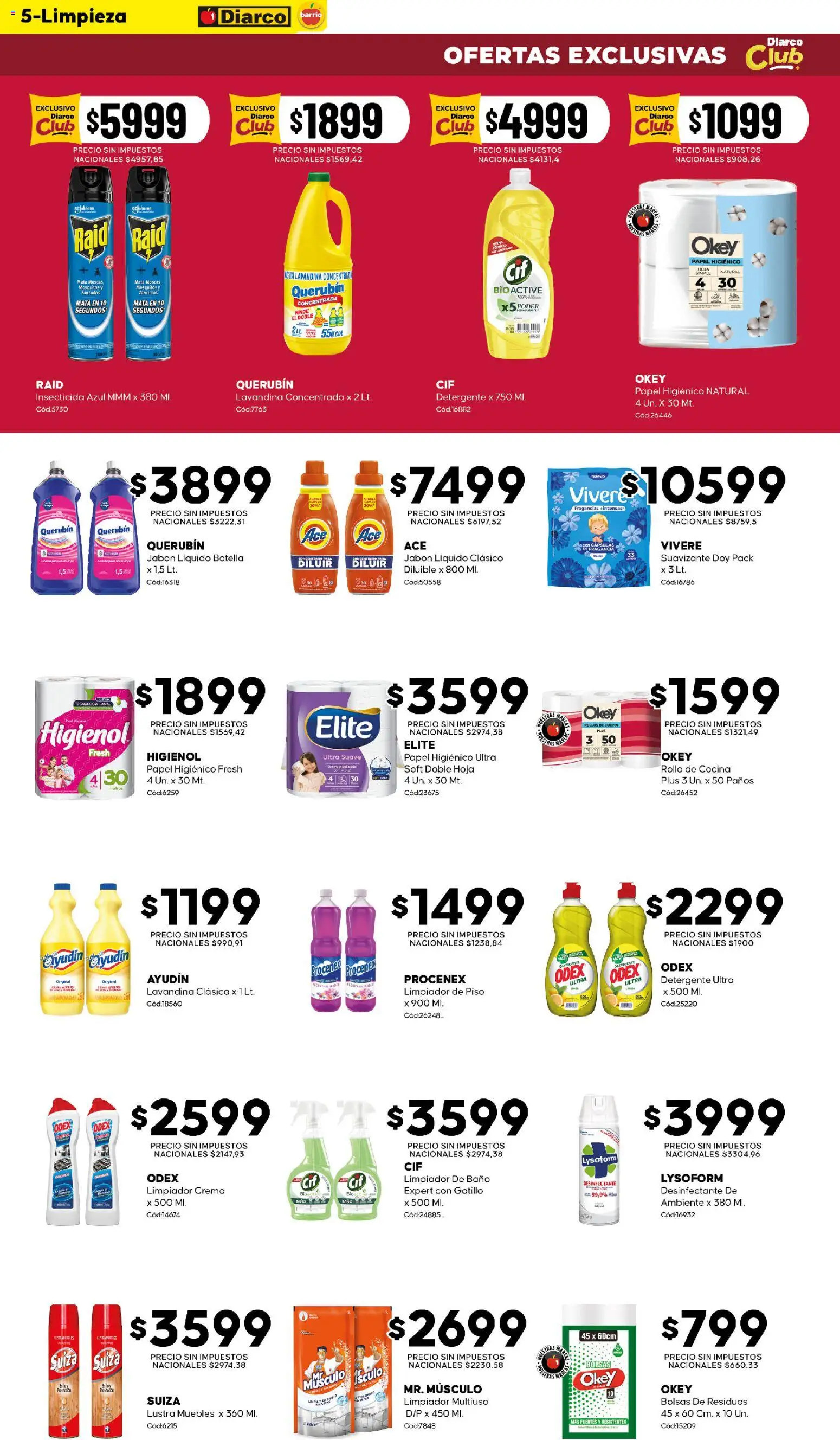 Diarco - Ofertas Diarco Barrio │ válido desde el 10/08/2026 | Página: 5 | Productos: Cocina, Rollos de cocina, Jabón, Suavizante