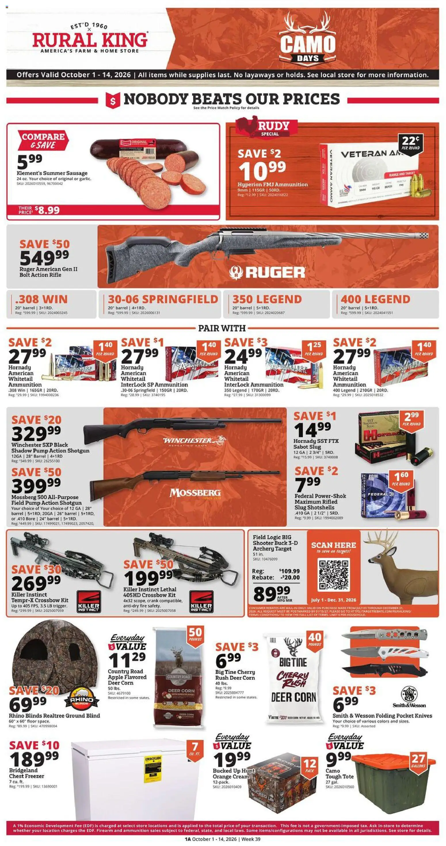 Rural King Weekly Ad - valid from 10/01/2026 | Page: 2 | Products: Pump, Crossbow, Knives, Archery