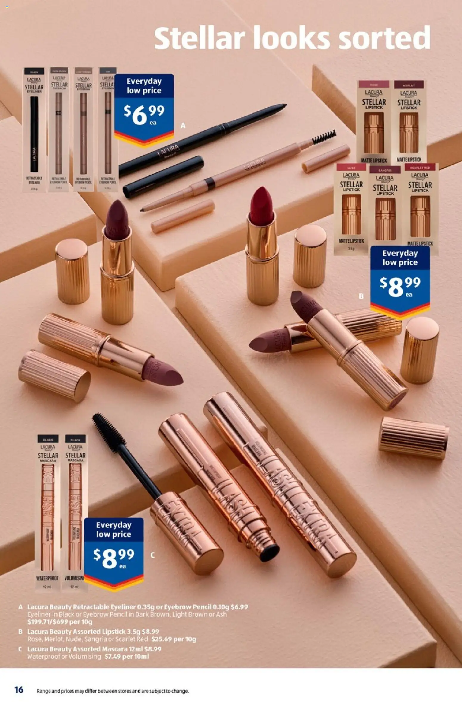 Aldi catalogue - valid from 25/08/2026 | Page: 16 | Products: Light, Eyeliner, Eyebrow, Pencil