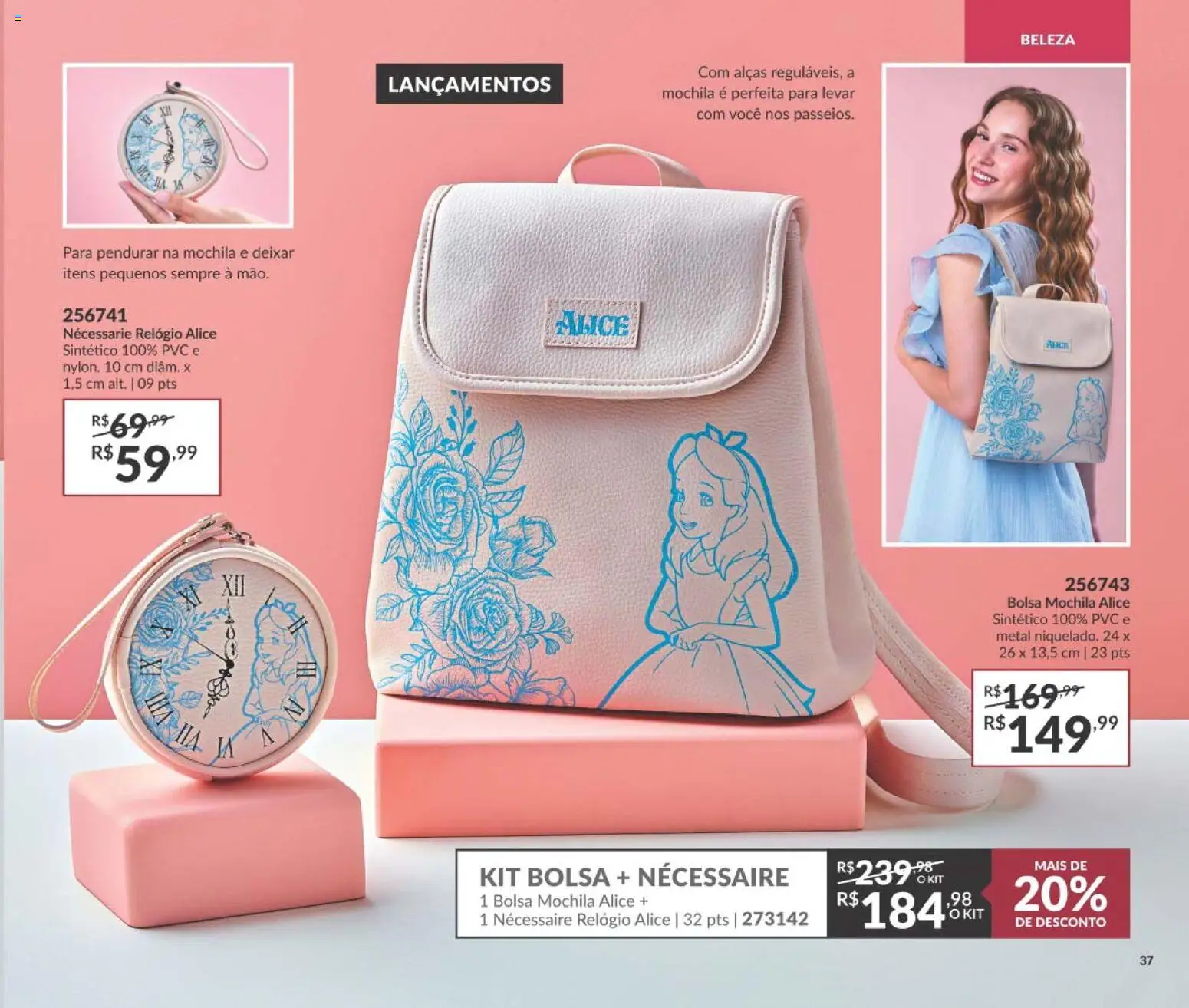 Avon Folheto - válido de 01/09/2026 | Página: 37 | Produtos: Necessaire, Mochila, Relógio, Bolsa