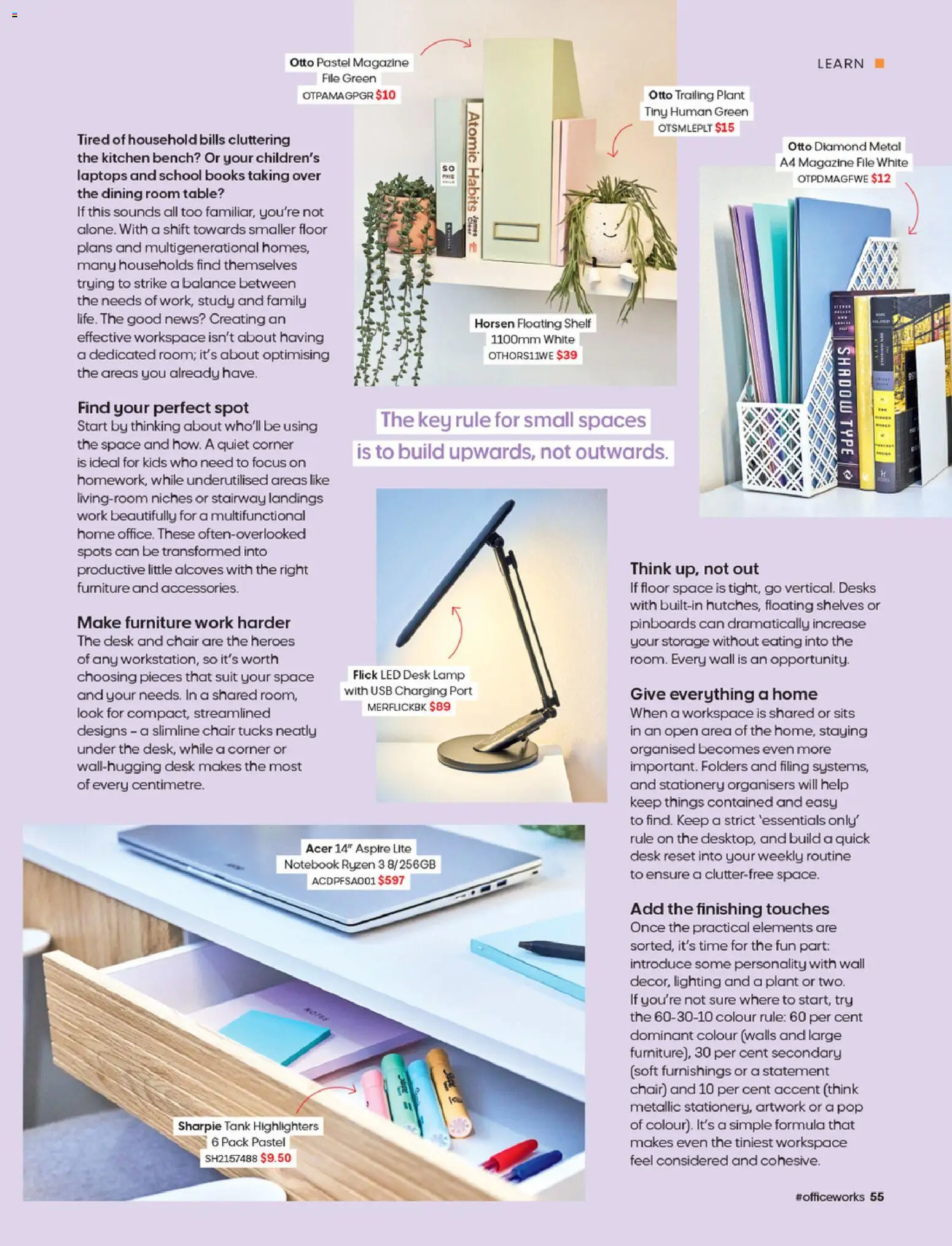 Officeworks catalogue - valid from 27/08/2026 | Page: 55 | Products: Table, Chair, Magazine, Notebook
