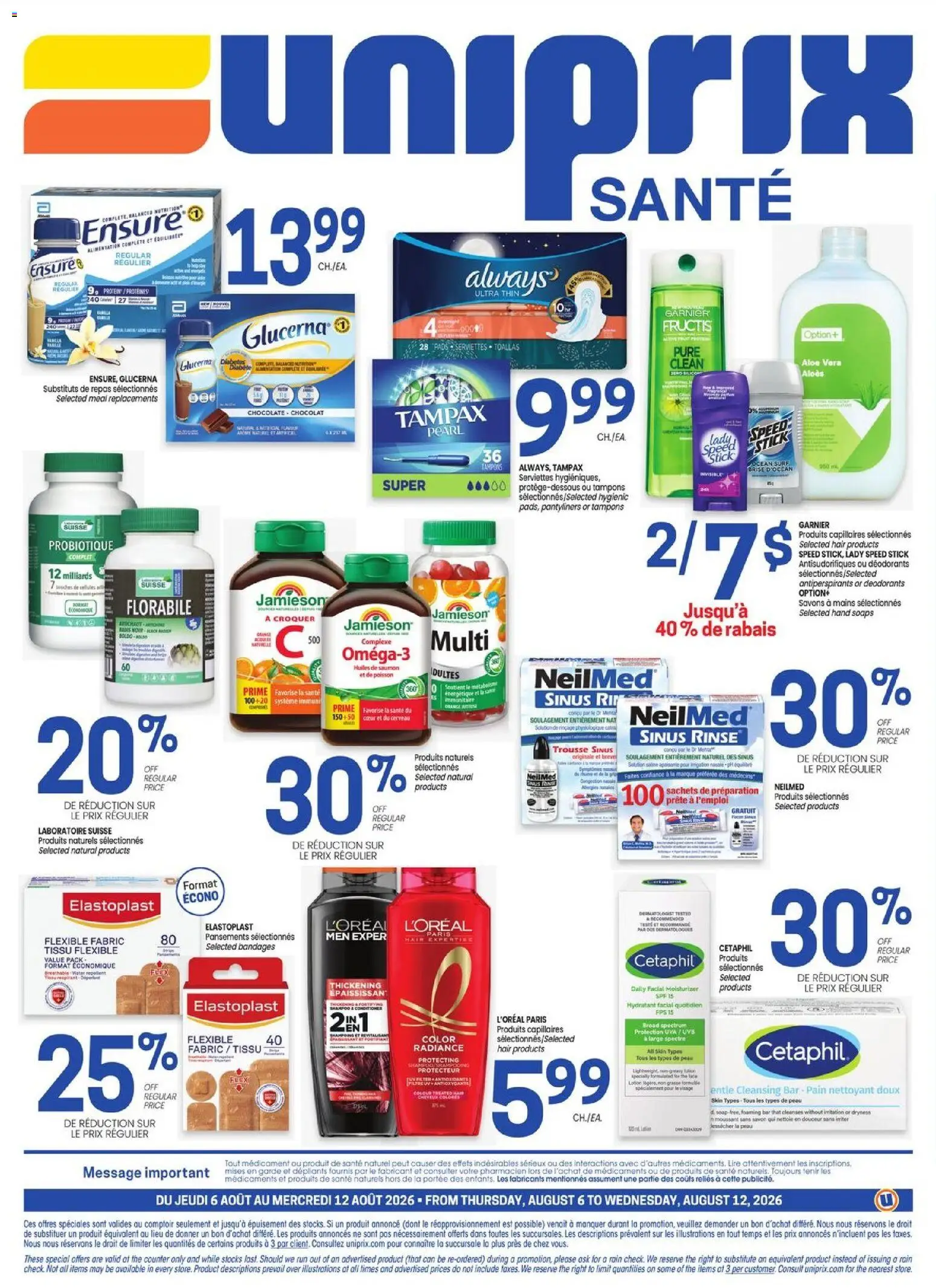 Uniprix flyer valid from Aug 6, 2026 | Page: 4 | Products: Chocolate