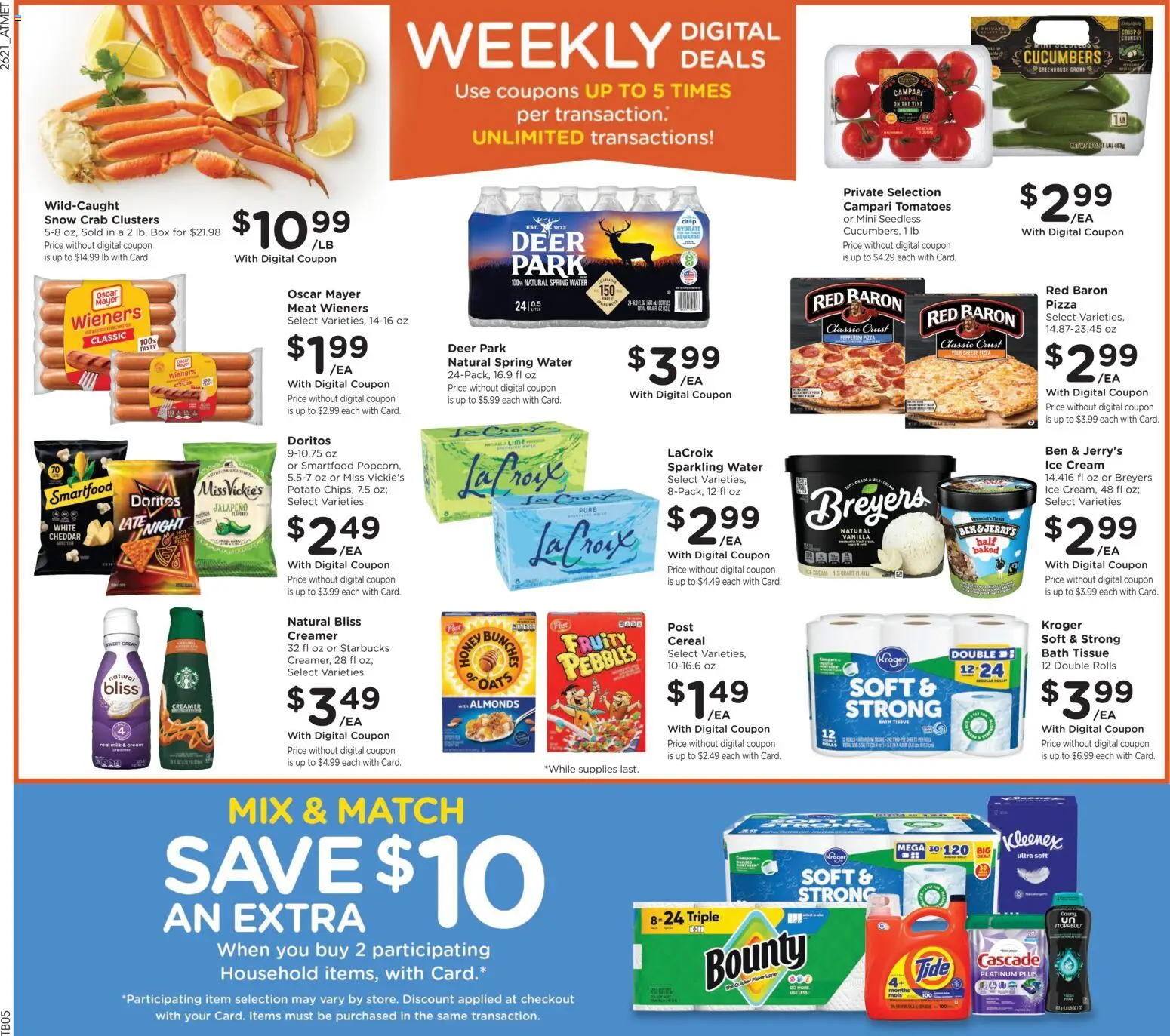Kroger Weekly Ad - valid from 06/24/2026 | Page: 3 | Products: Bath, Milk, Cucumbers, Ice cream