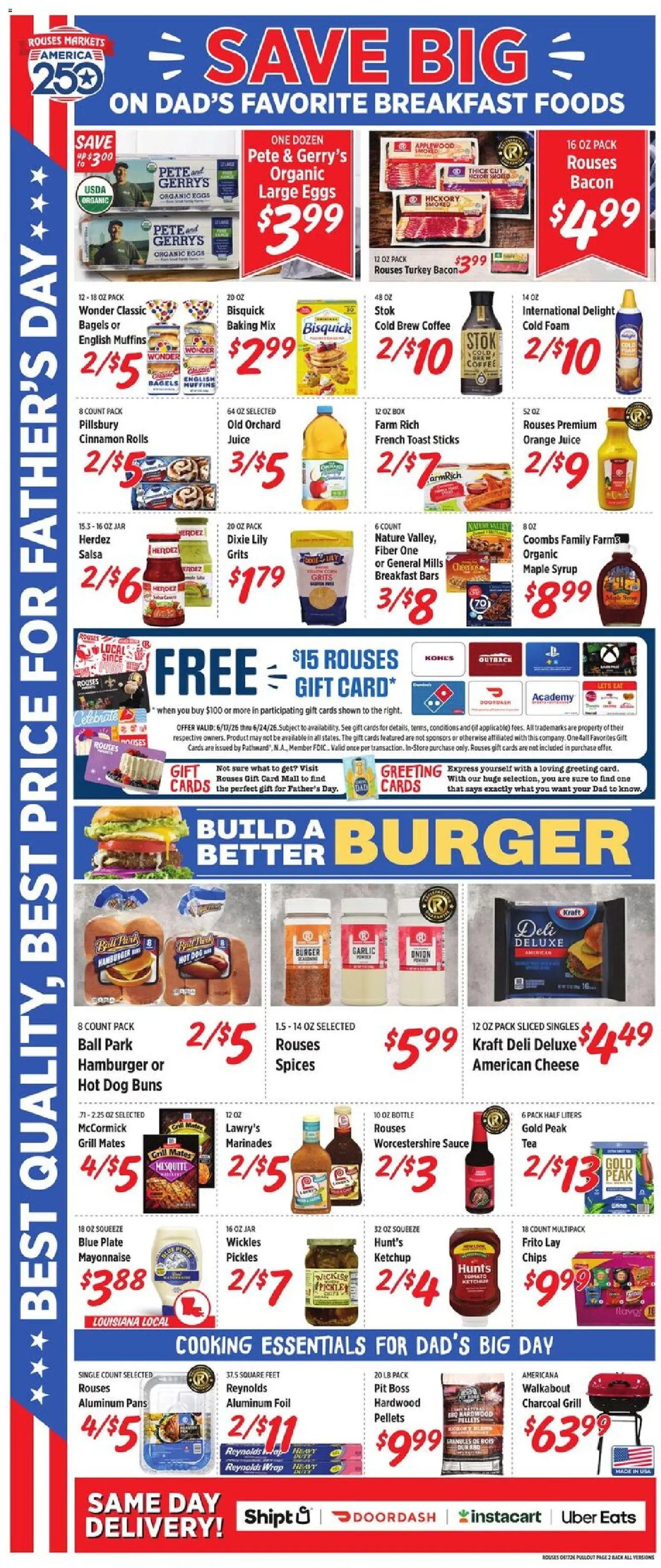 Rouses Weekly Ad - LA - valid from 17.06.2026 | Page: 4 | Products: Box, Cheese, Garlic, Grill