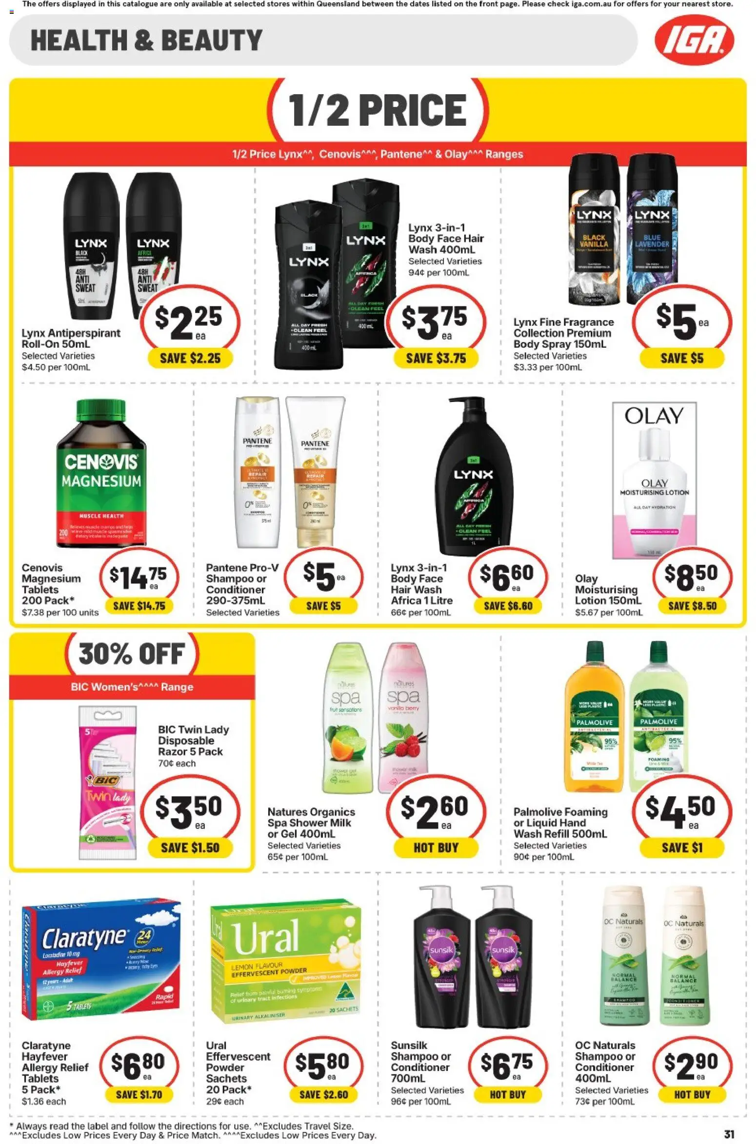 IGA catalogue - valid from 01/07/2026 | Page: 31 | Products: Powder, Shampoo, Lotion, Tablets