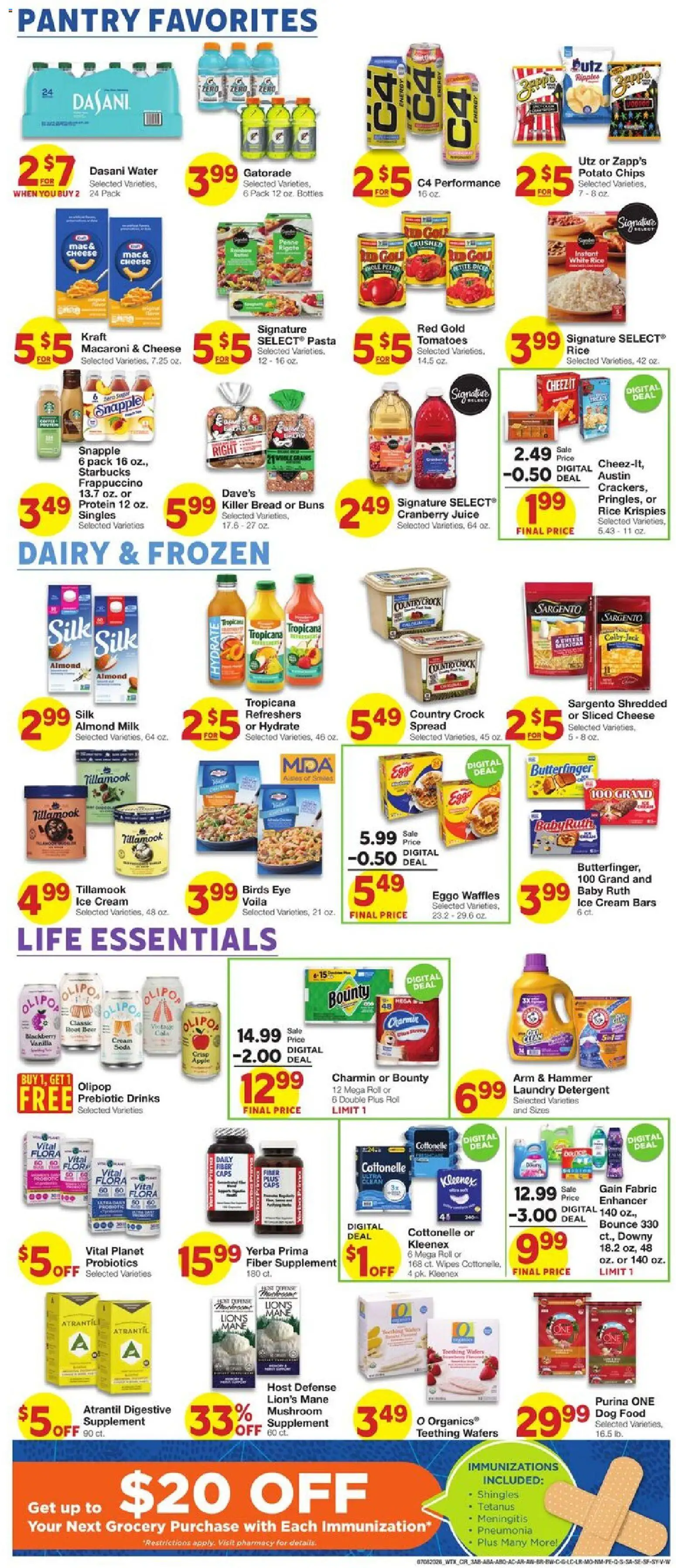 United Supermarkets Weekly Ad - valid from 07/08/2026 | Page: 3 | Products: Probiotics, Hammer, Cheese, Ice cream