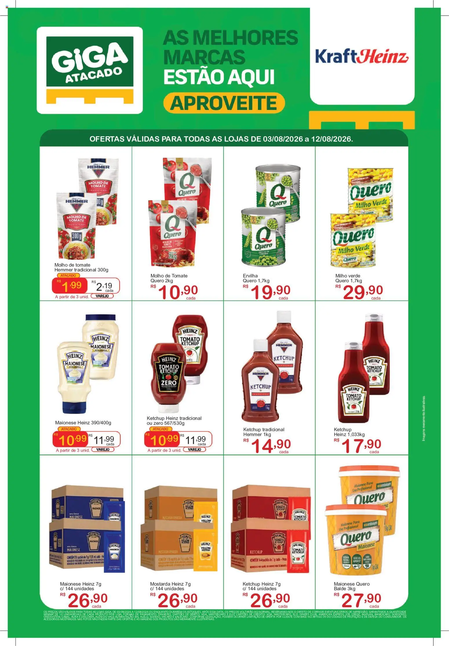 GIGA Atacado Folheto - válido de 03/08/2026 | Página: 1 | Produtos: Tomate, Molho de tomate, Maionese, Milho