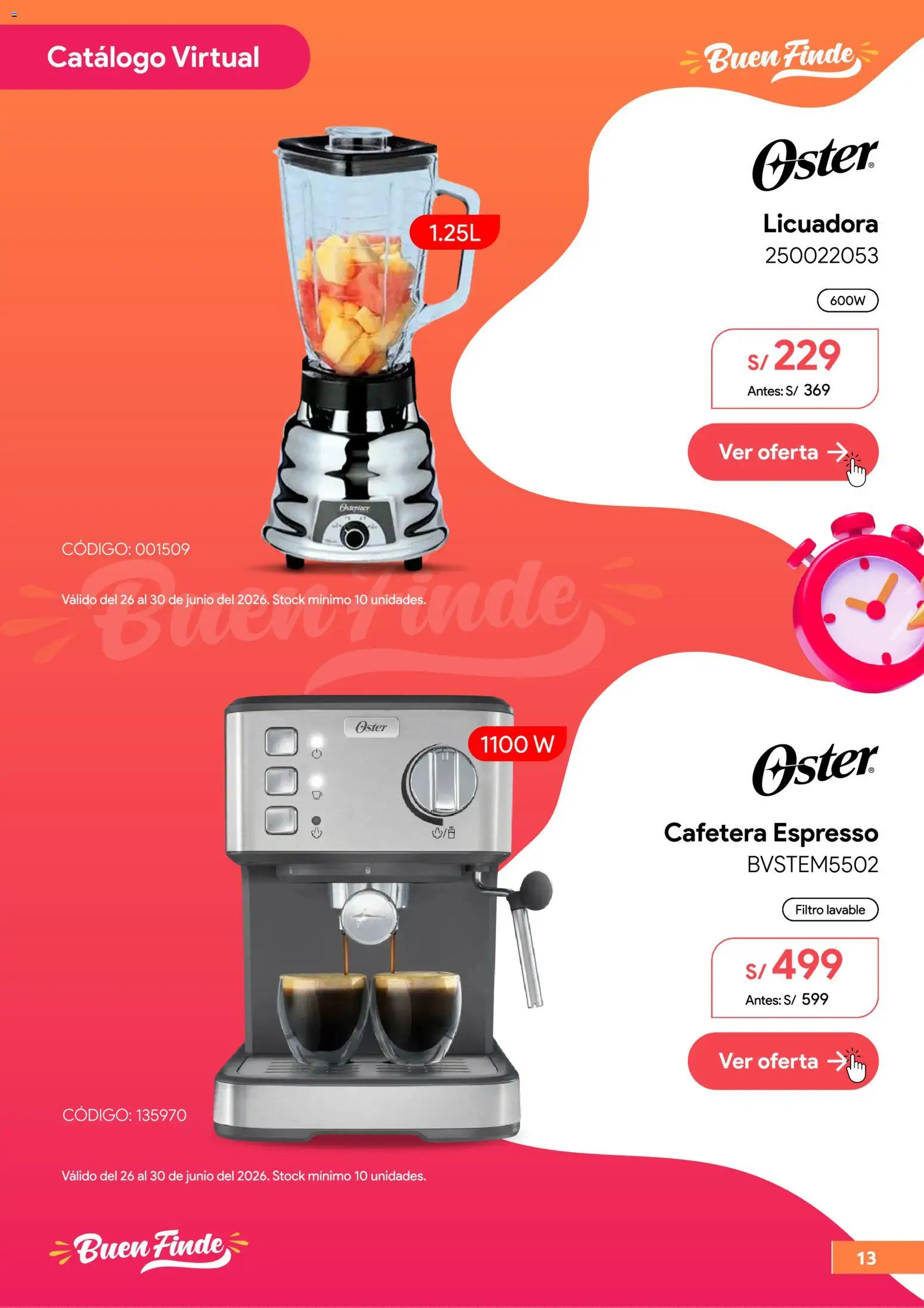 Catálogo Hiraoka válido desde 26/06/2026 | Página: 14 | Productos: Cafetera, Licuadora