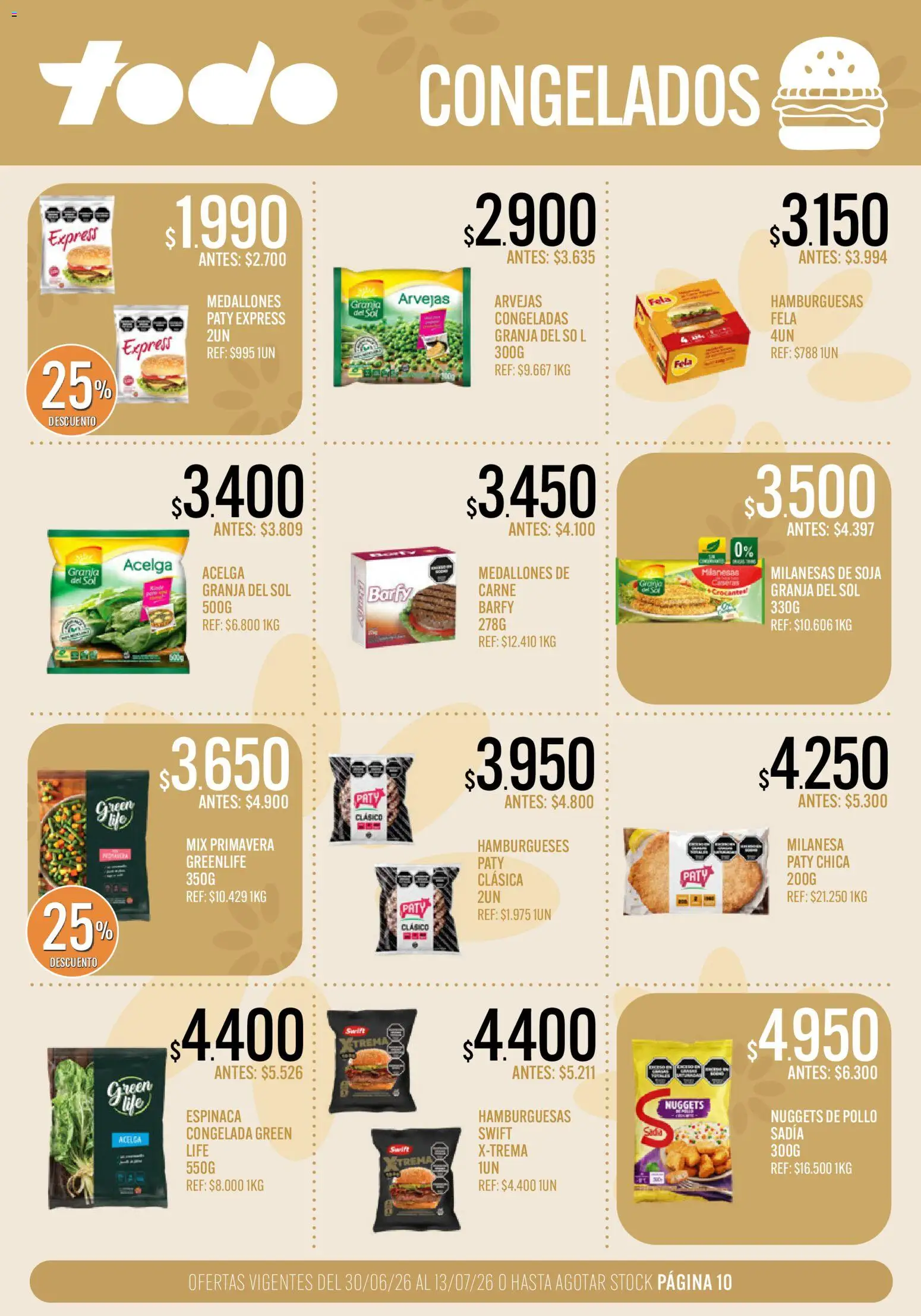 Supermercados TODO Ofertas │ válido desde el 30/06/2026 | Página: 10 | Productos: Pollo, Acelga, Arvejas, Espinaca