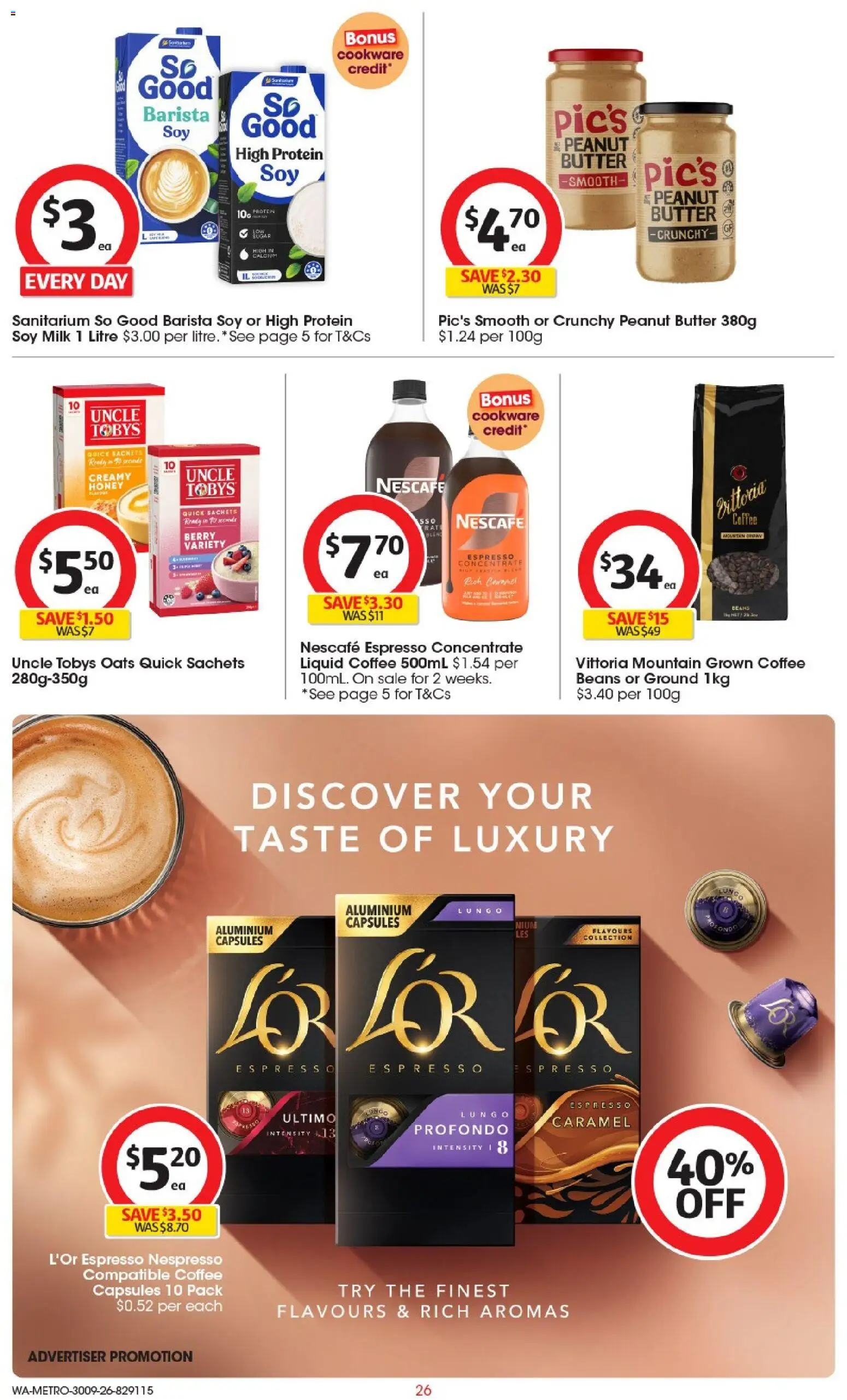 Coles catalogue - valid from 30/09/2026 | Page: 26 | Products: Brownies, Broth, Oil, Coffee