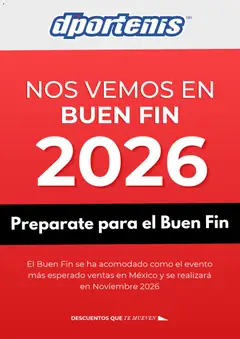 Vista previa de Dportenis Buen Fin aviso, nuevo folleto de la tienda, válido en México a partir del 08/10/2026