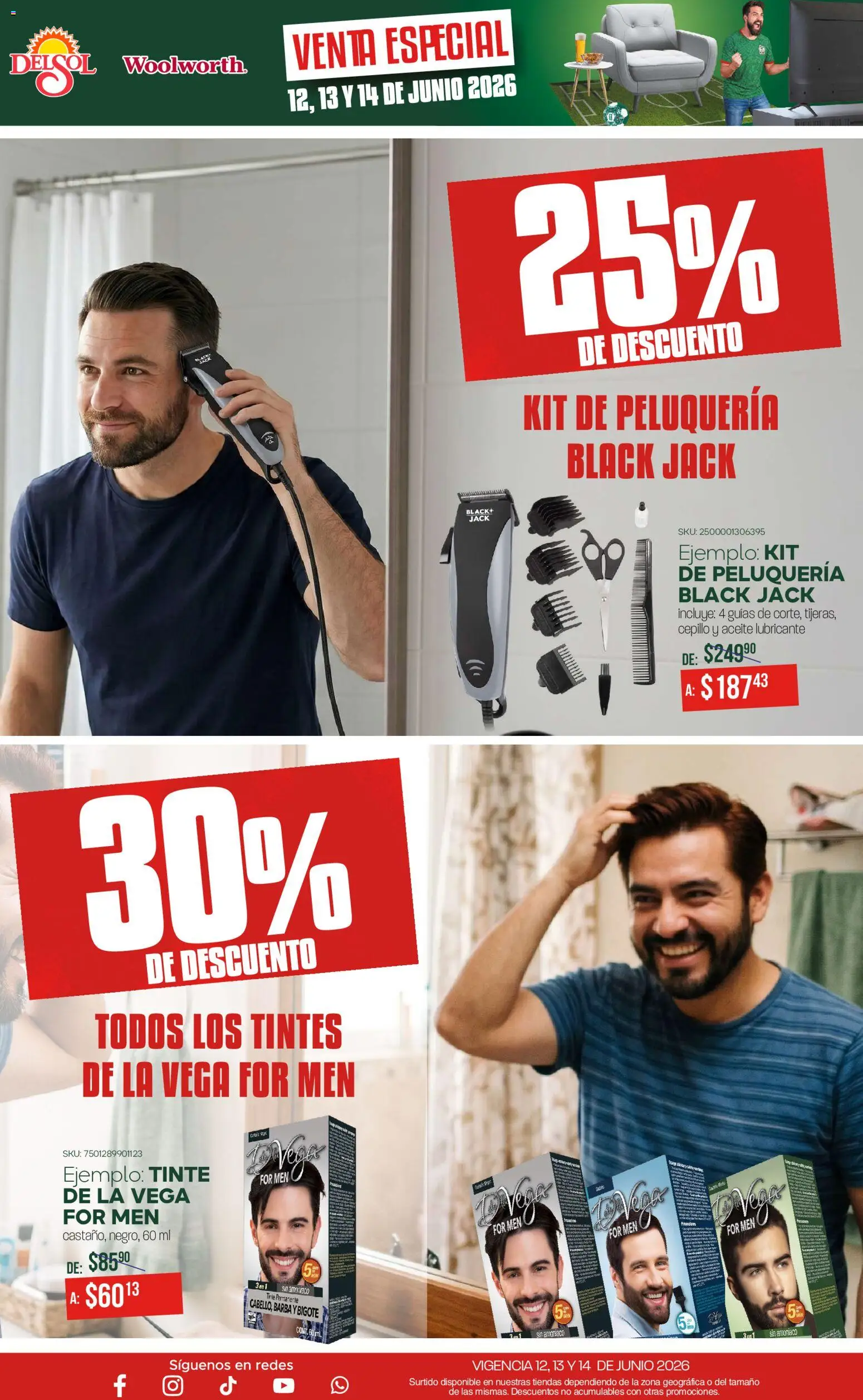 Nuevas ofertas de Del Sol y Woolworth válidas en toda la República Mexicana desde el 12.06.2026. ¡Encuentra las mejores ofertas en Del Sol y Woolworth catálogo! | Página: 11 | Productos: Cepillo, Aceite