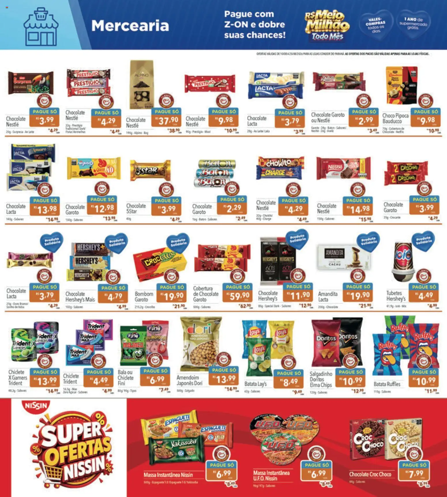 Supermercados Condor Folheto - válido de 10/08/2026 | Página: 6 | Produtos: Amendoim, Elma Chips, Bala, Pipoca
