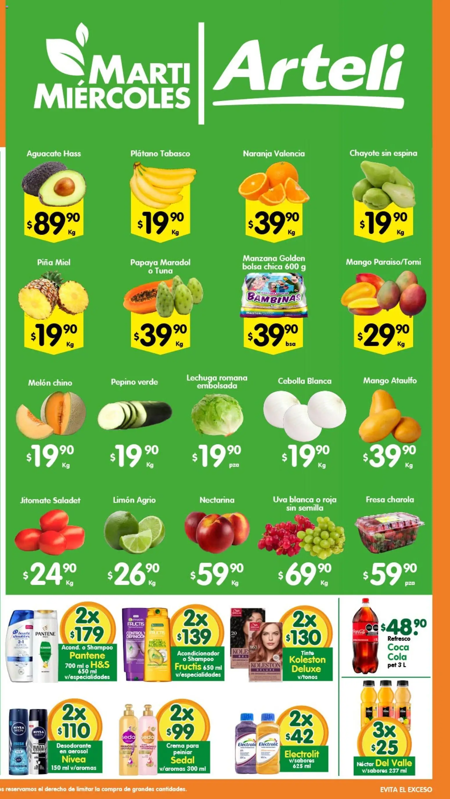 Nuevas ofertas de Arteli válidas en toda la República Mexicana desde el 09.06.2026. ¡Encuentra las mejores ofertas en Arteli folleto! | Página: 2 | Productos: Desodorante, Fresa, Manzana, Limón