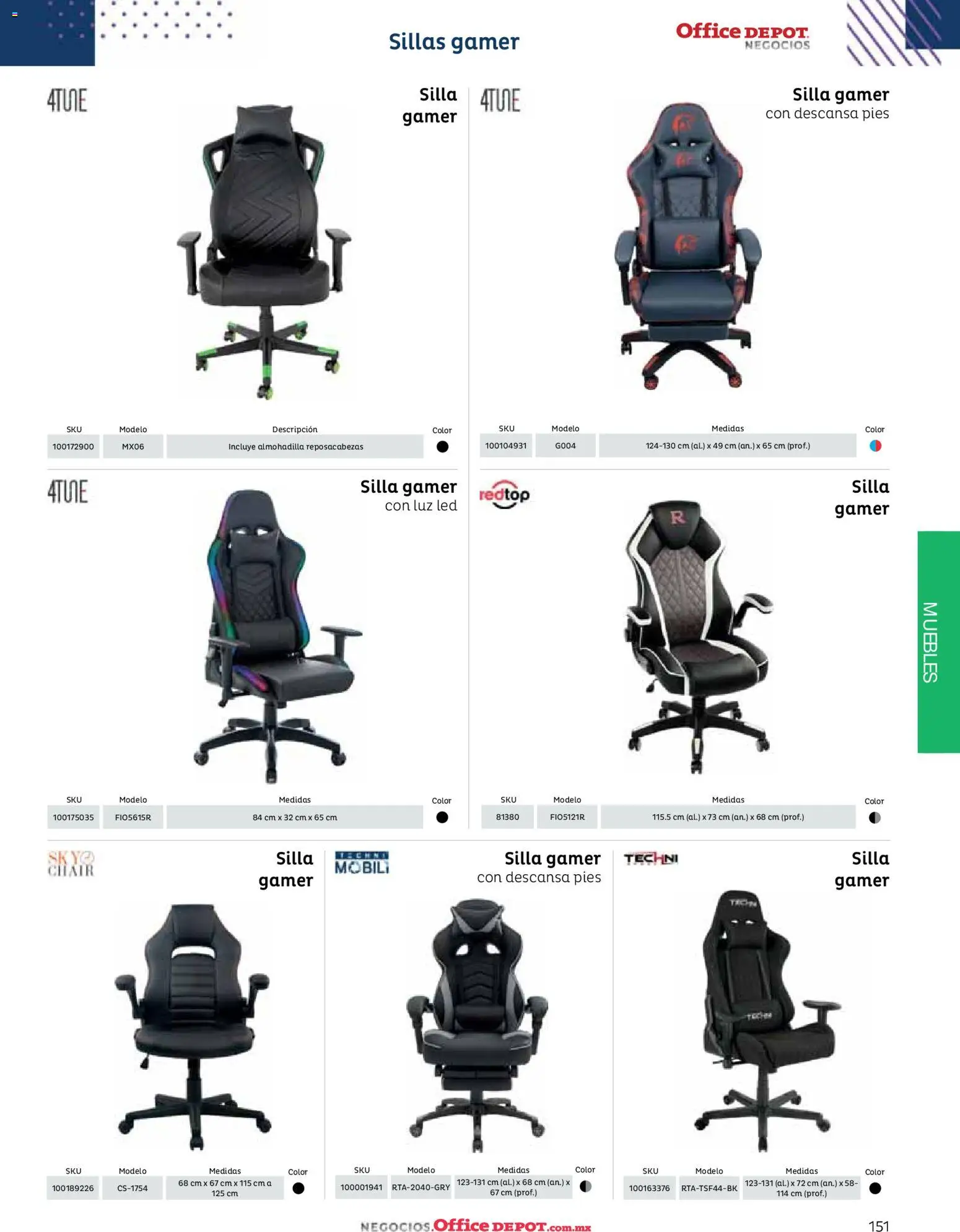 Nuevas ofertas de Office Depot válidas en toda la República Mexicana desde el 12/01/2026. ¡Encuentra las mejores ofertas en Office Depot catálogo 2026! | Página: 153 | Productos: Luz LED, Silla, Silla gamer