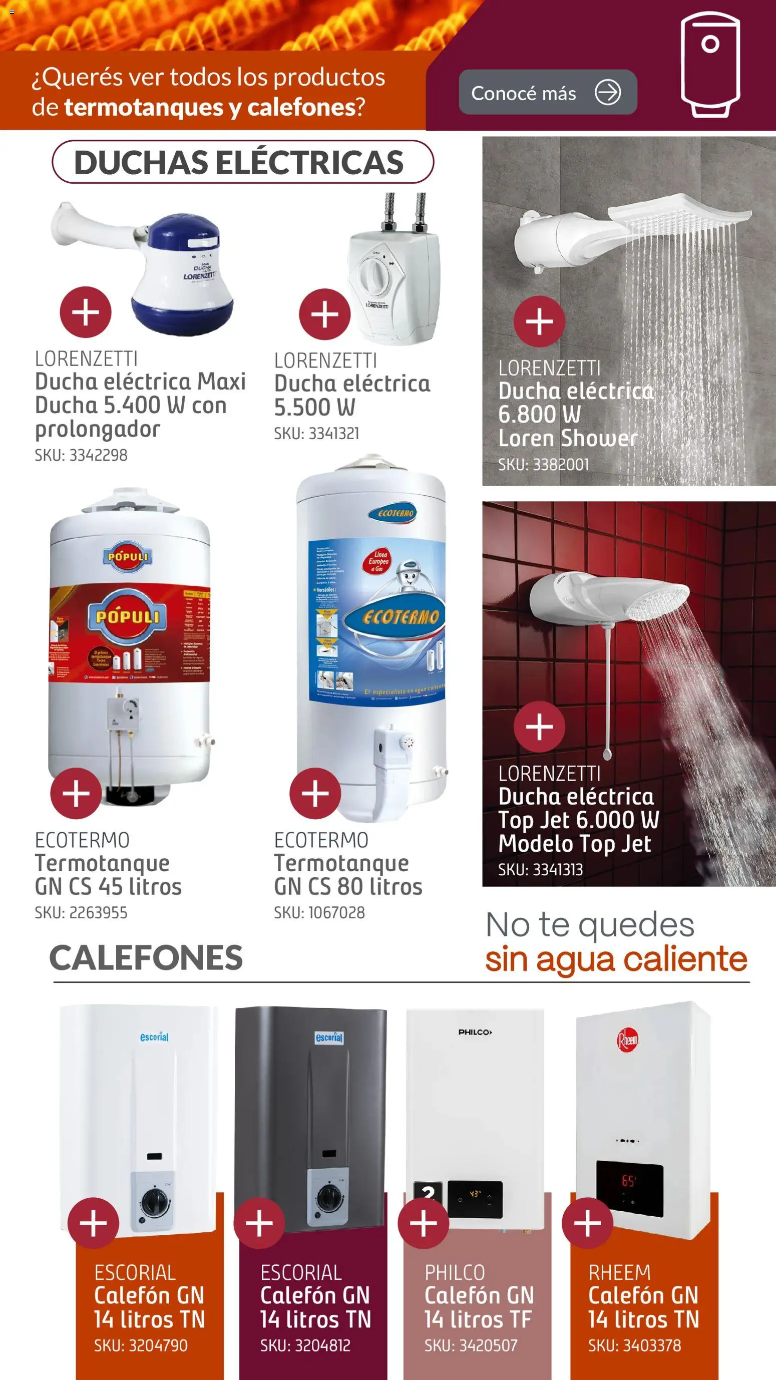 Sodimac catálogo clima │ válido desde el 08/07/2026 | Página: 15 | Productos: Top, Ducha, Agua, Termotanque