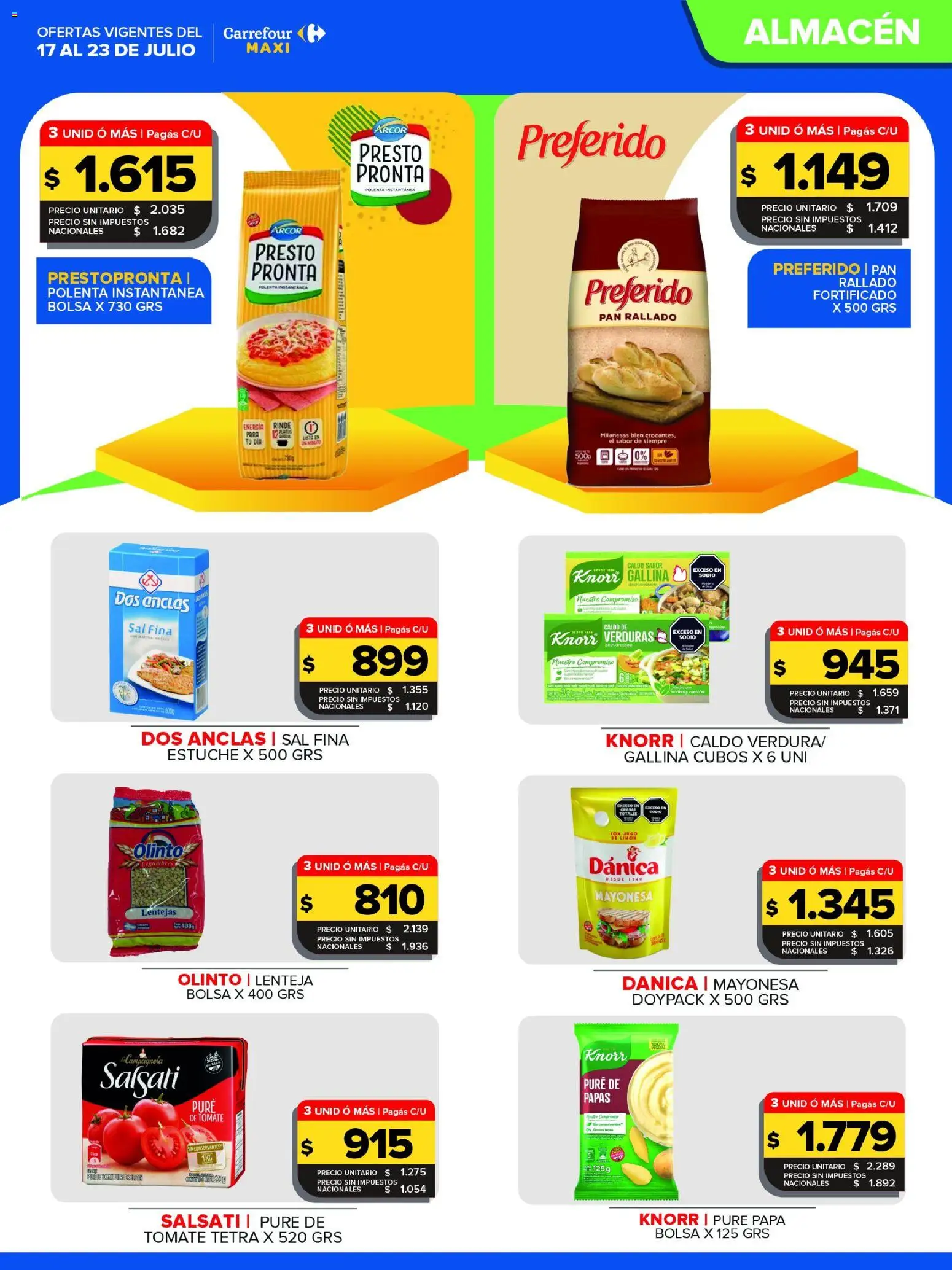 Carrefour Maxi catálogo │ válido desde el 17/07/2026 | Página: 7 | Productos: Papa, Mayonesa, Sal, Estuche