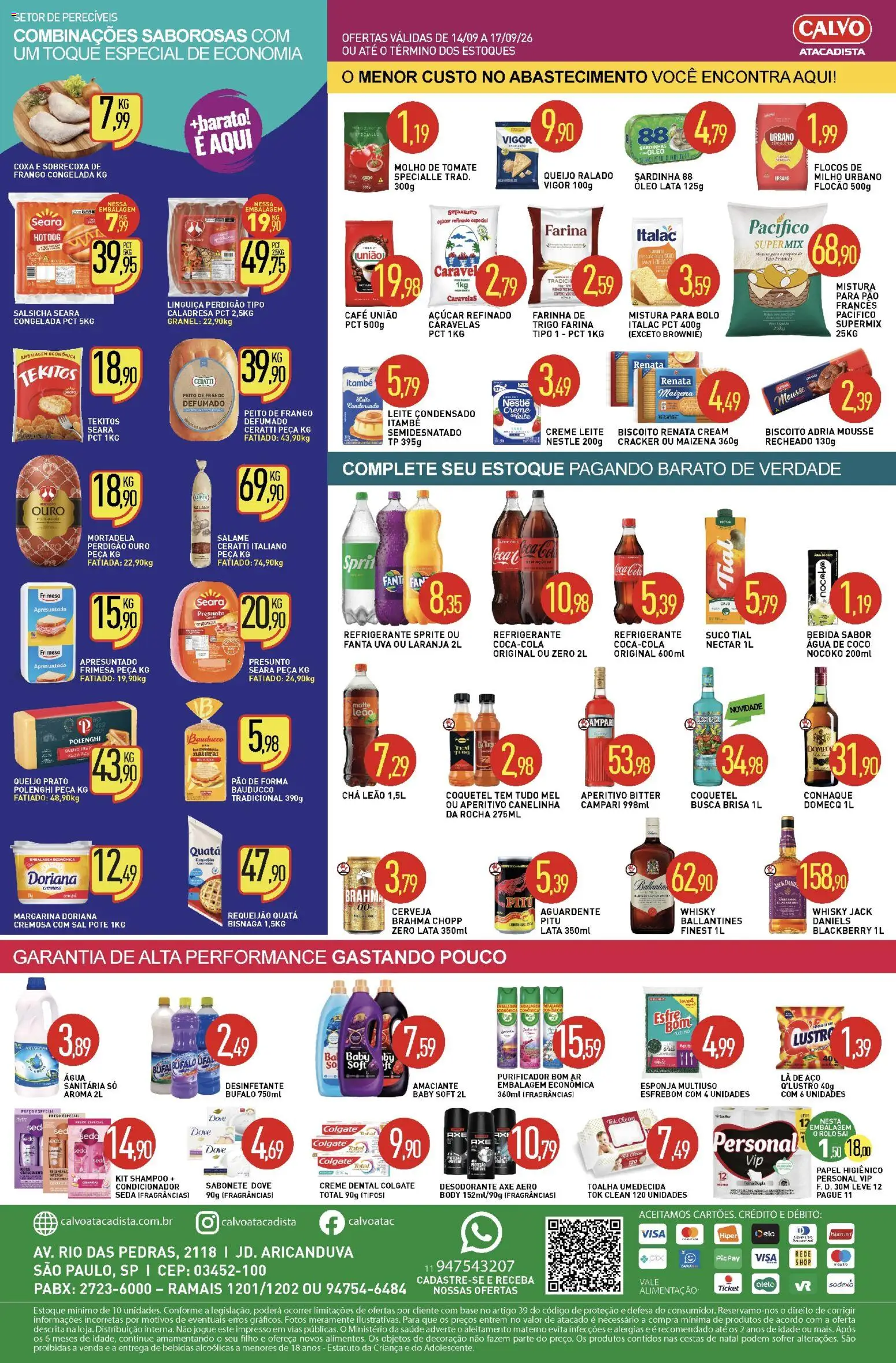 Calvo Atacadista Folheto - válido de 14/09/2026 | Página: 2 | Produtos: Esponja, Molho de tomate, Frango, Requeijão