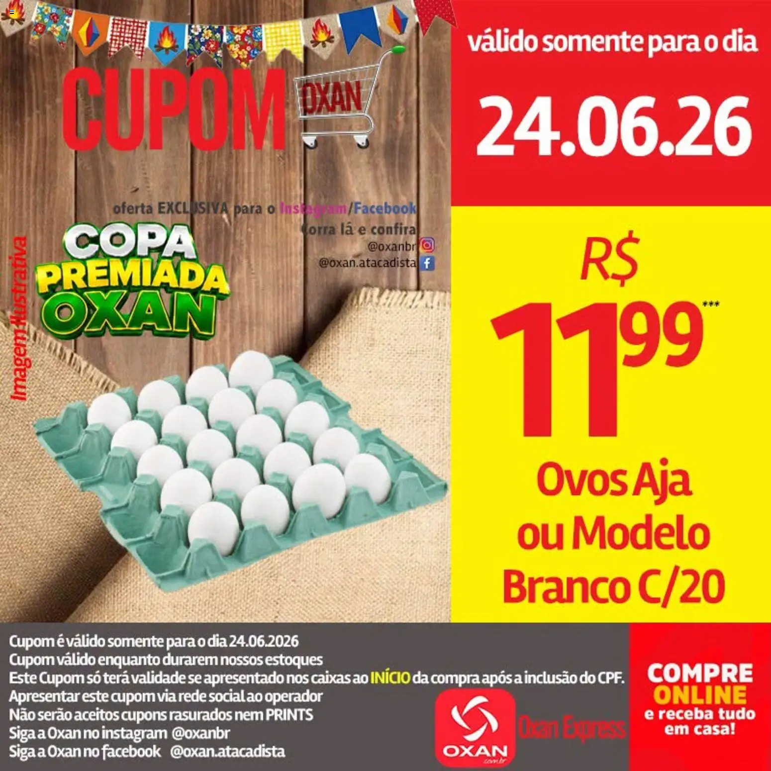 Oxan Atacadista Folheto - válido de 24/06/2026 | Página: 12 | Produtos: Ovos, Copa