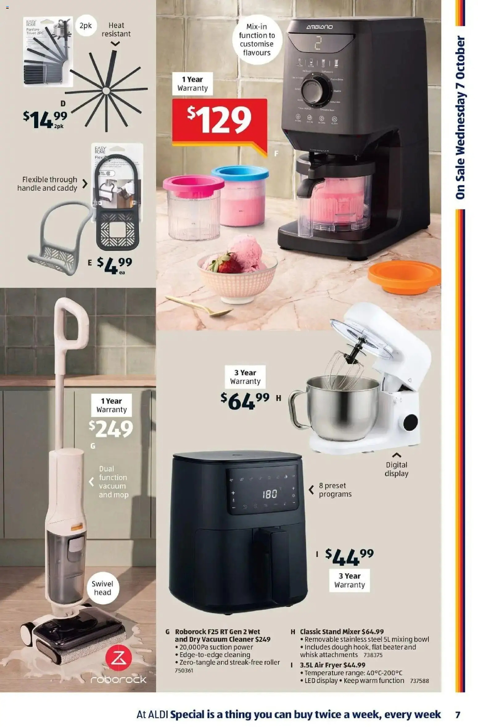 Aldi catalogue - valid from 07/10/2026 | Page: 7 | Products: Fryer, Caddy, Digital, Mixer