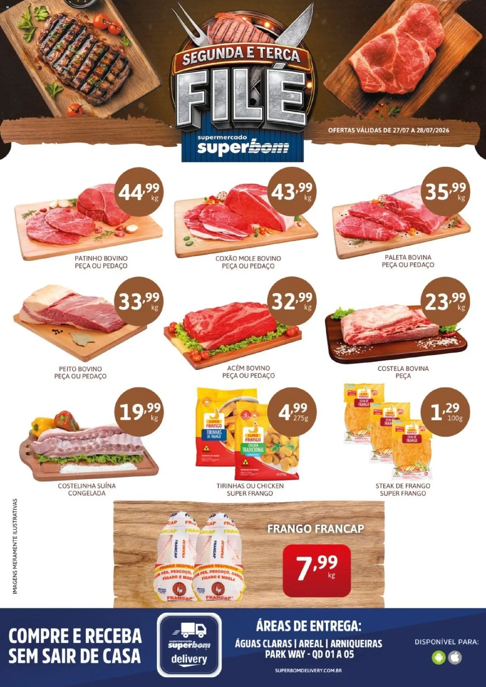 Superbom Folheto - válido de 27/07/2026 | Página: 1 | Produtos: Acém, Moela, Frango