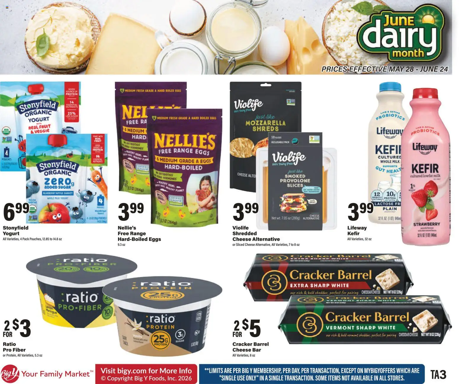 Big Y Ad - valid from 28.05.2026 | Page: 3 | Products: Probiotics, Milk, Yogurt, Sugar