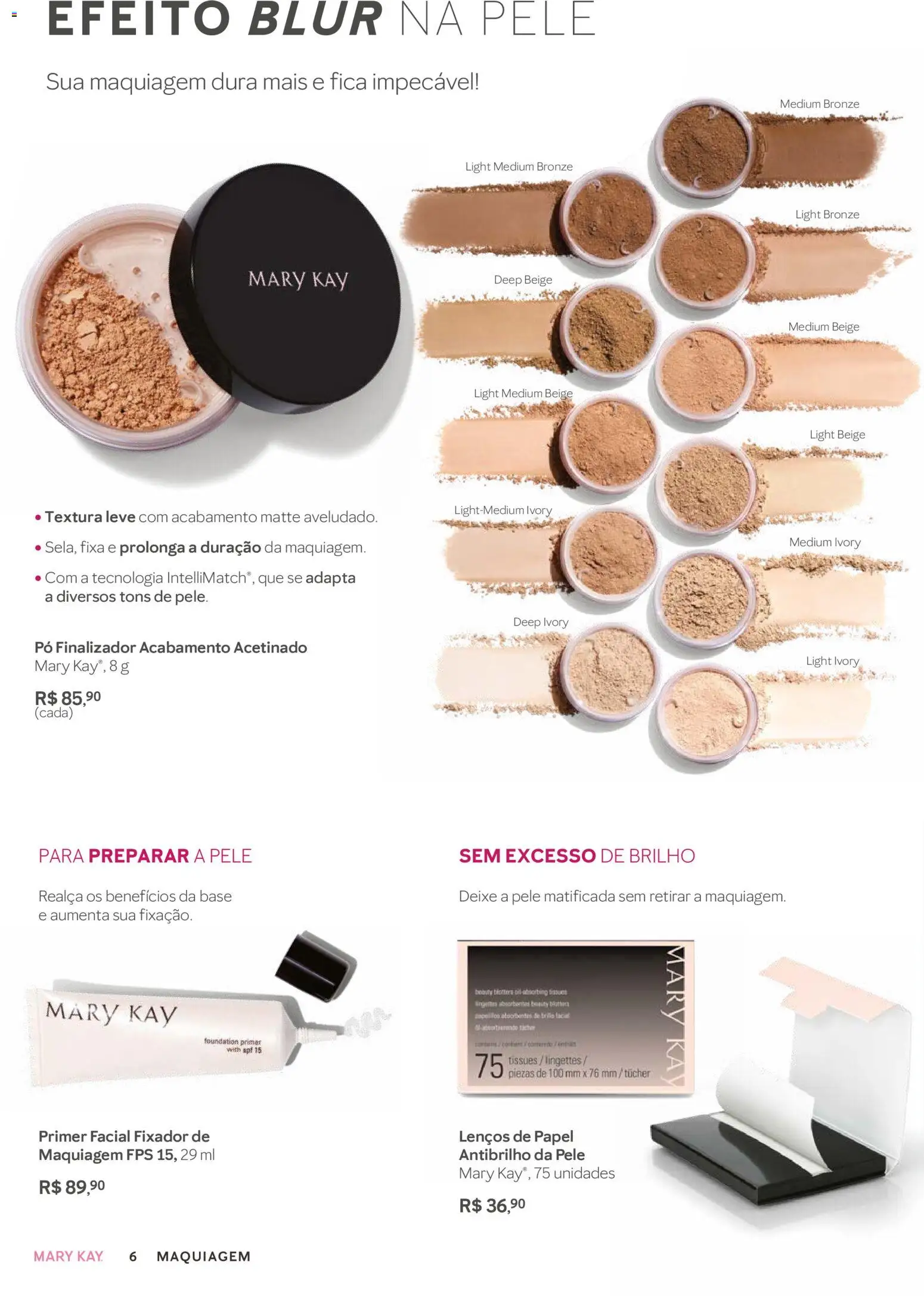 Mary Kay Folheto - válido de 01/03/2026 | Página: 6 | Produtos: Maquiagem, Base, Primer, Fixador