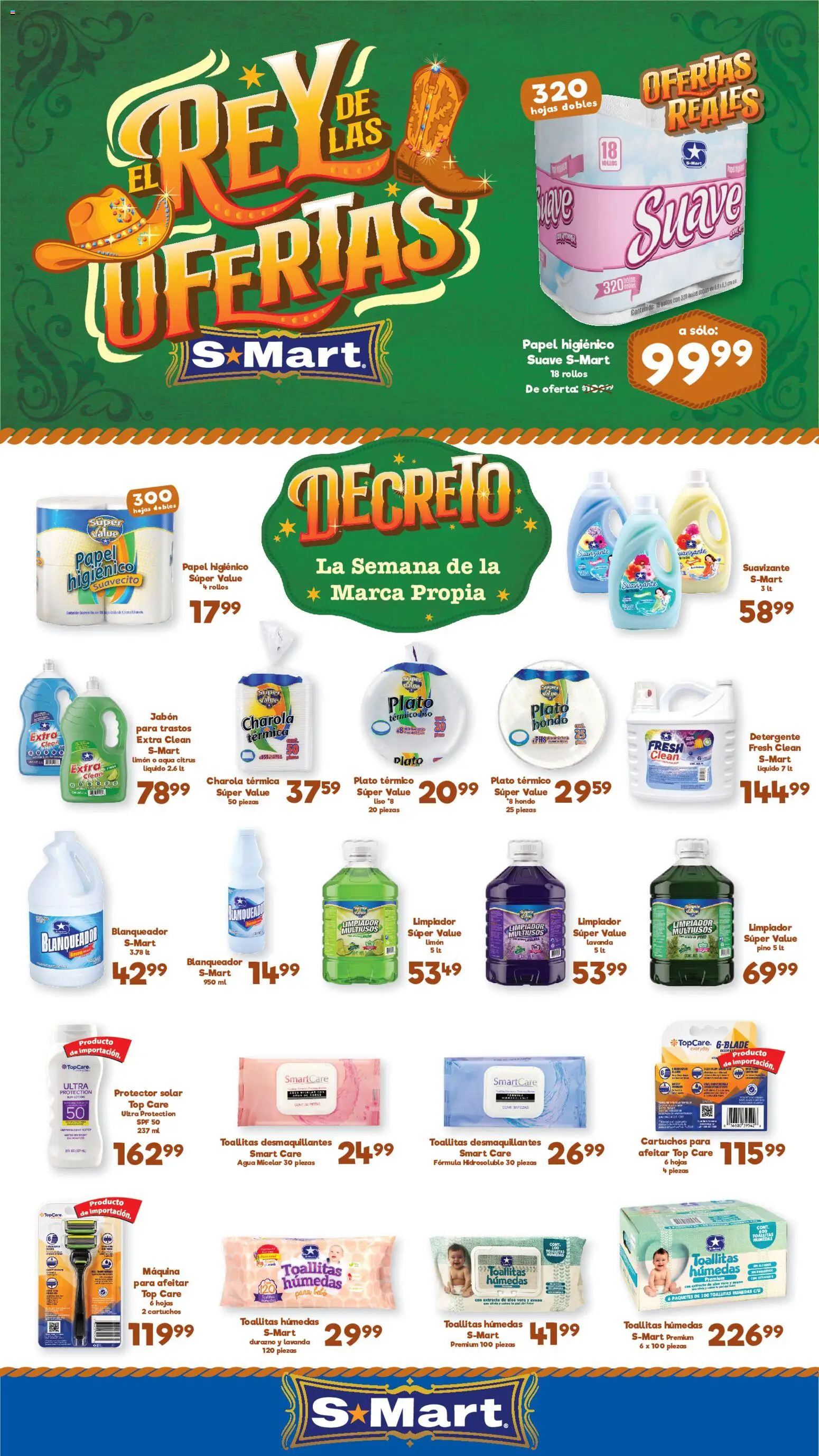 Nuevas ofertas de S-Mart válidas en toda la República Mexicana desde el 26/06/2026. ¡Encuentra las mejores ofertas en S-Mart folleto Ofertas de feria Monterrey! | Página: 1 | Productos: Agua, Toallitas húmedas, Papel higiénico, Agua micelar