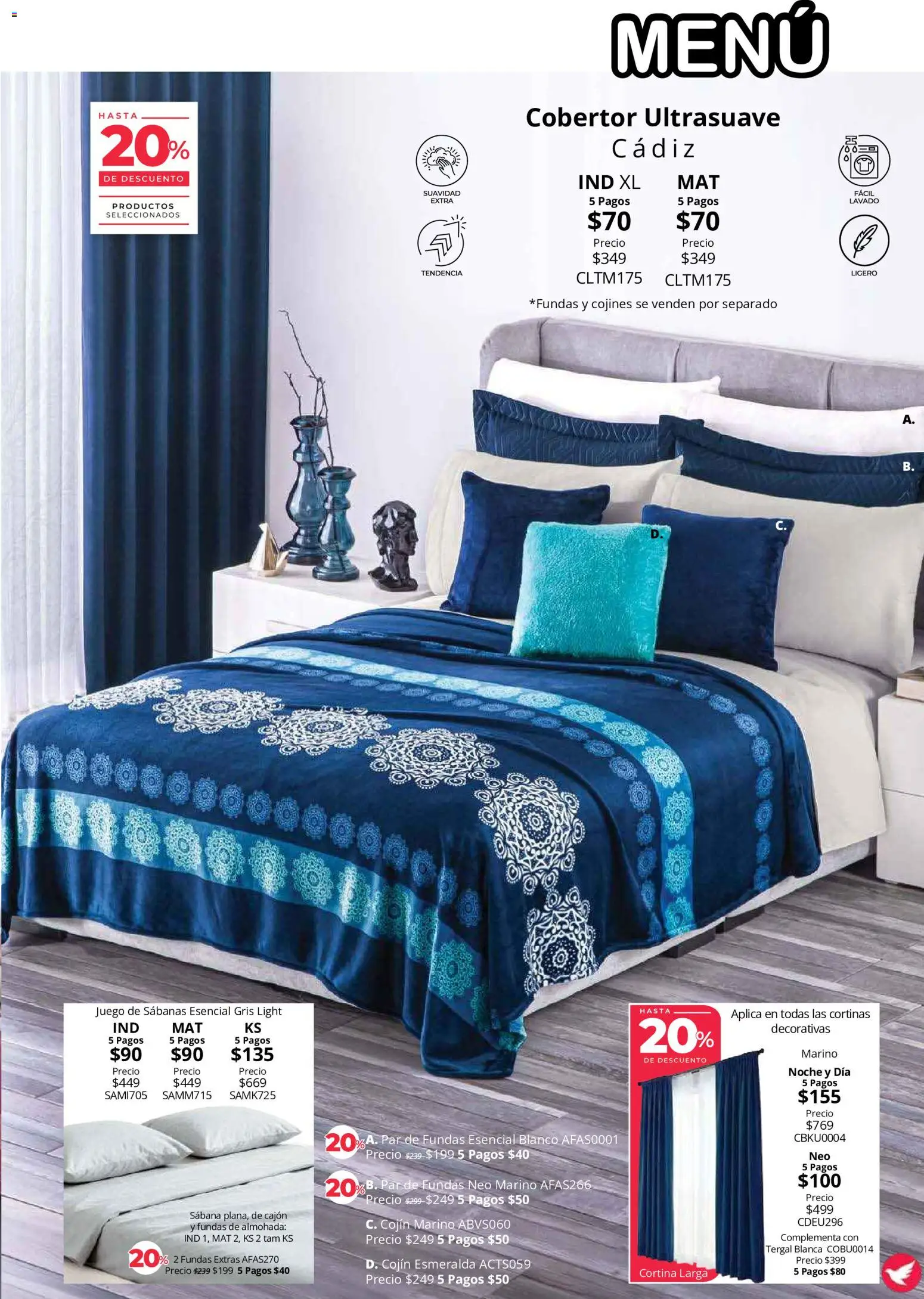 Nuevas ofertas de Colchas Concord válidas en toda la República Mexicana desde el 01/08/2026. ¡Encuentra las mejores ofertas en Colchas Concord catálogo Colección Cobertor! | Página: 110 | Productos: Cobertor, Almohada, Sabanas, Cortinas
