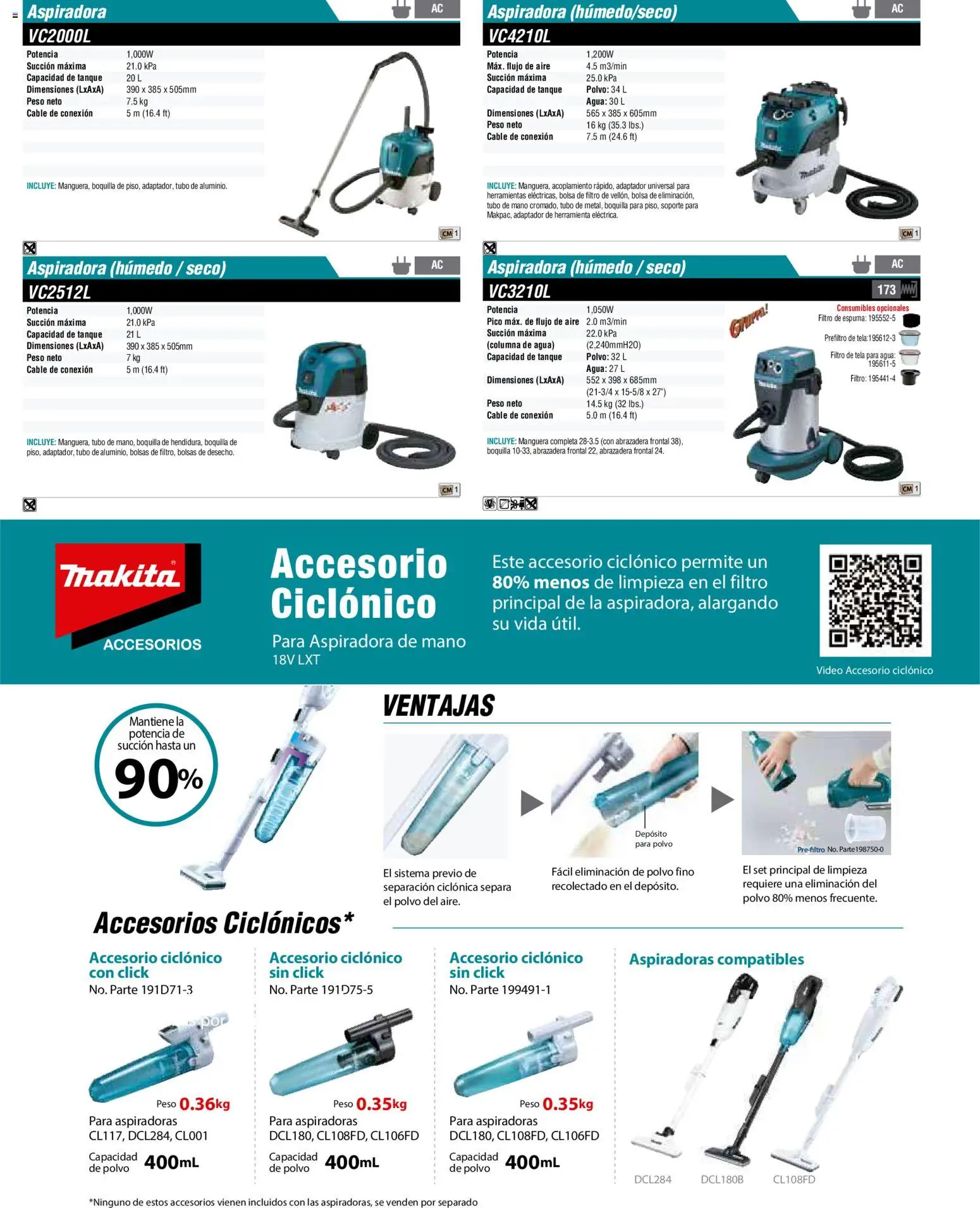 Nuevas ofertas de Makita válidas en toda la República Mexicana desde el 01/12/2025. ¡Encuentra las mejores ofertas en Makita catálogo Aspiradoras! | Página: 26 | Productos: Agua, Pico, Adaptador, Aspiradora