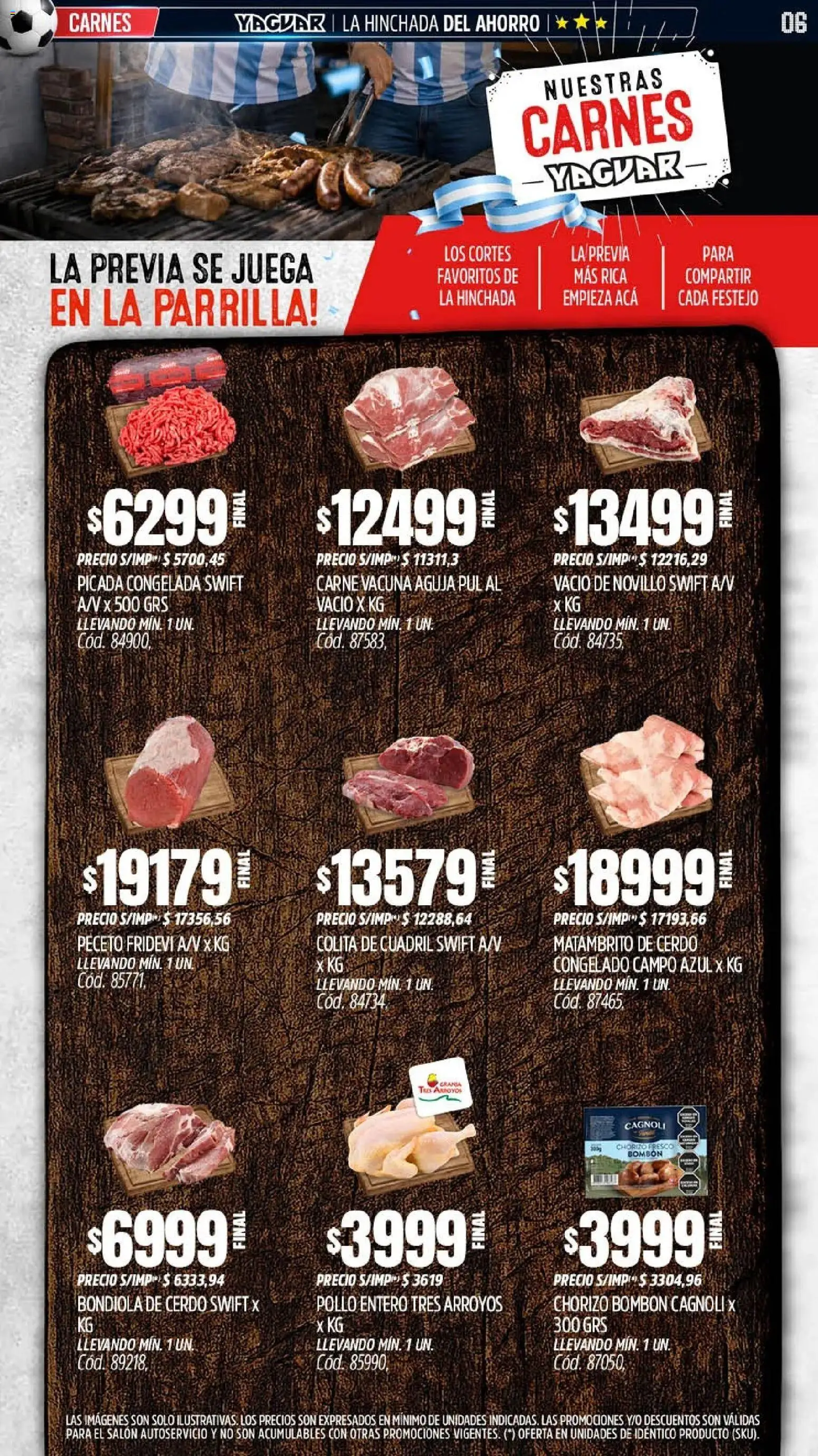 Yaguar - Oferta Semanal Neuquen │ válido desde el 08.06.2026 | Página: 6 | Productos: Juega, Pollo, Chorizo, Cerdo