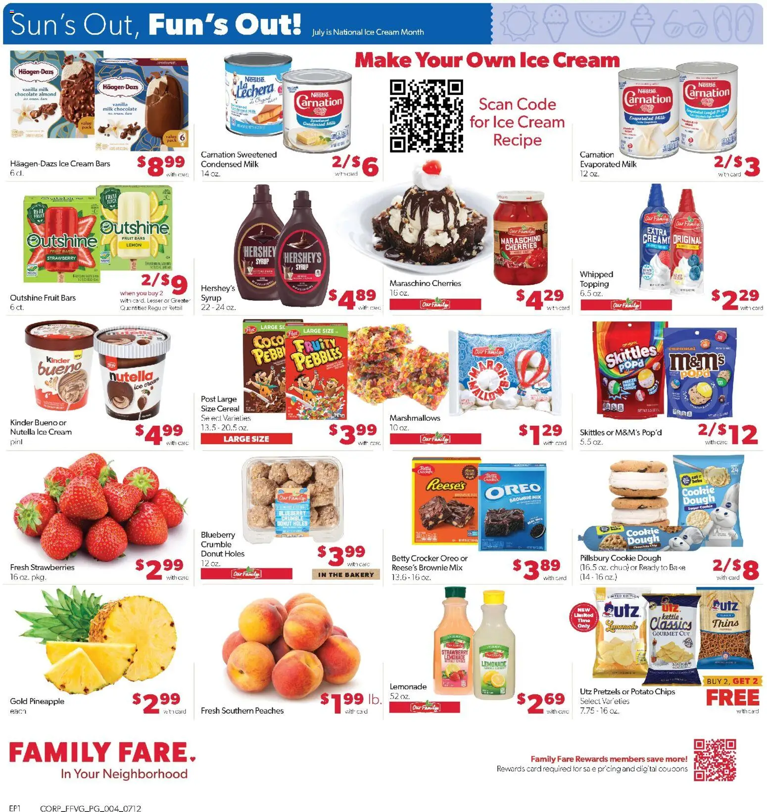 Family Fare Weekly Ad - valid from 07/12/2026 | Page: 4 | Products: Peaches, Cream, Sugar, Lemon