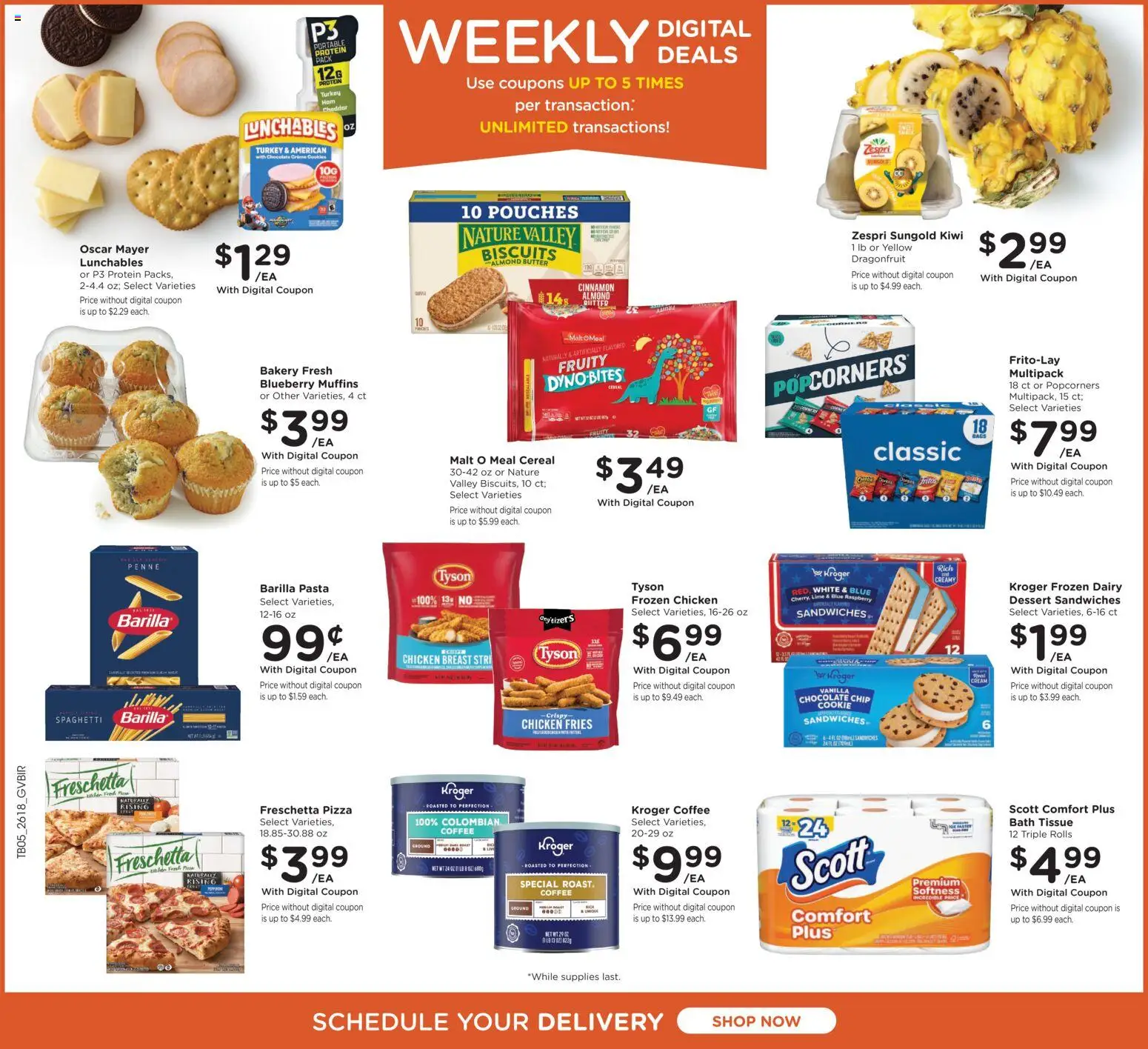 Kroger Weekly Ad - valid from 03.06.2026 | Page: 2 | Products: Pizza, Pasta, Lime, Raspberry