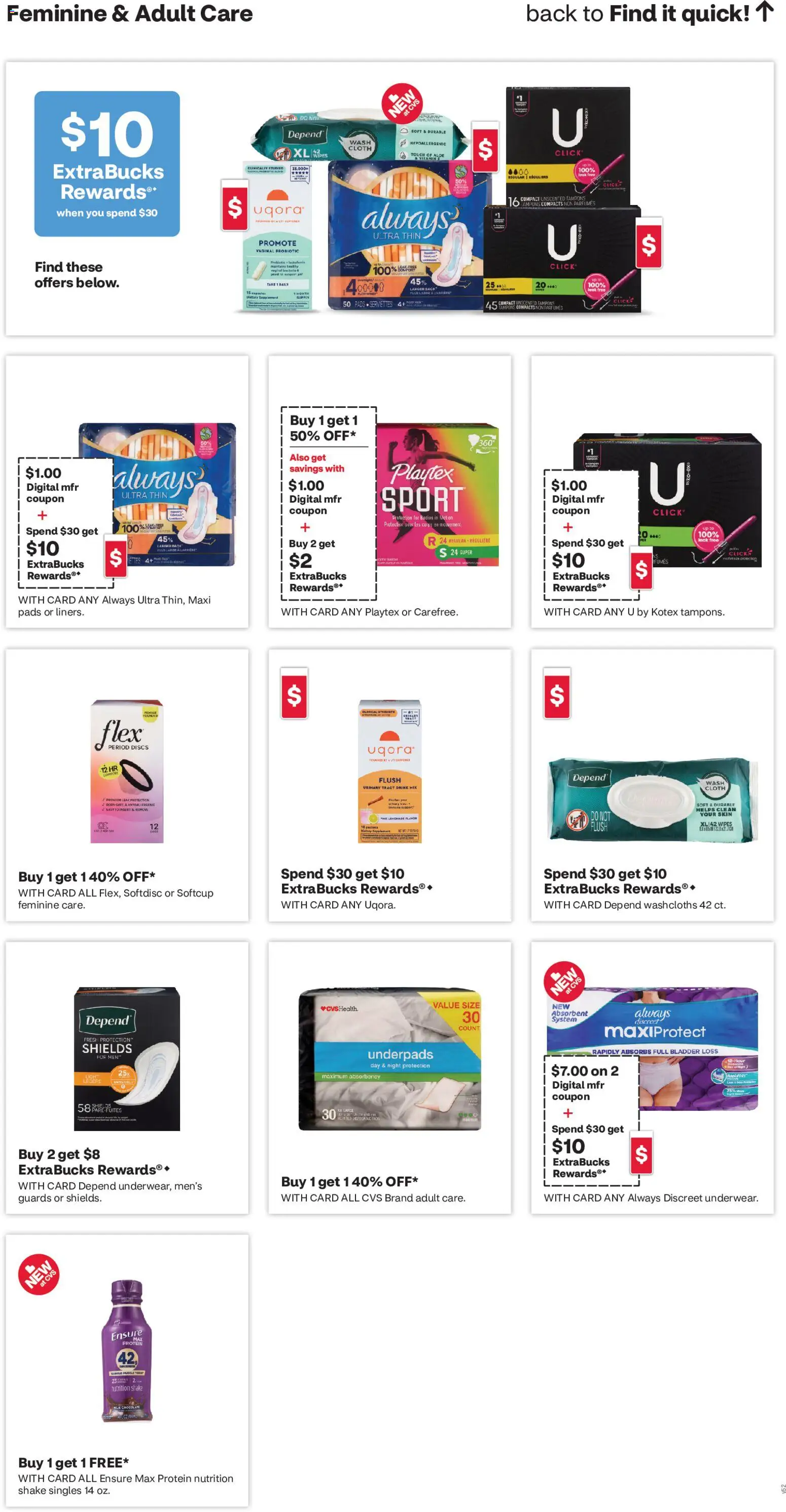 CVS Pharmacy Weekly Ad - CT - valid from 07.06.2026 | Page: 9 | Products: Milk, Chocolate, Pads, Tampons