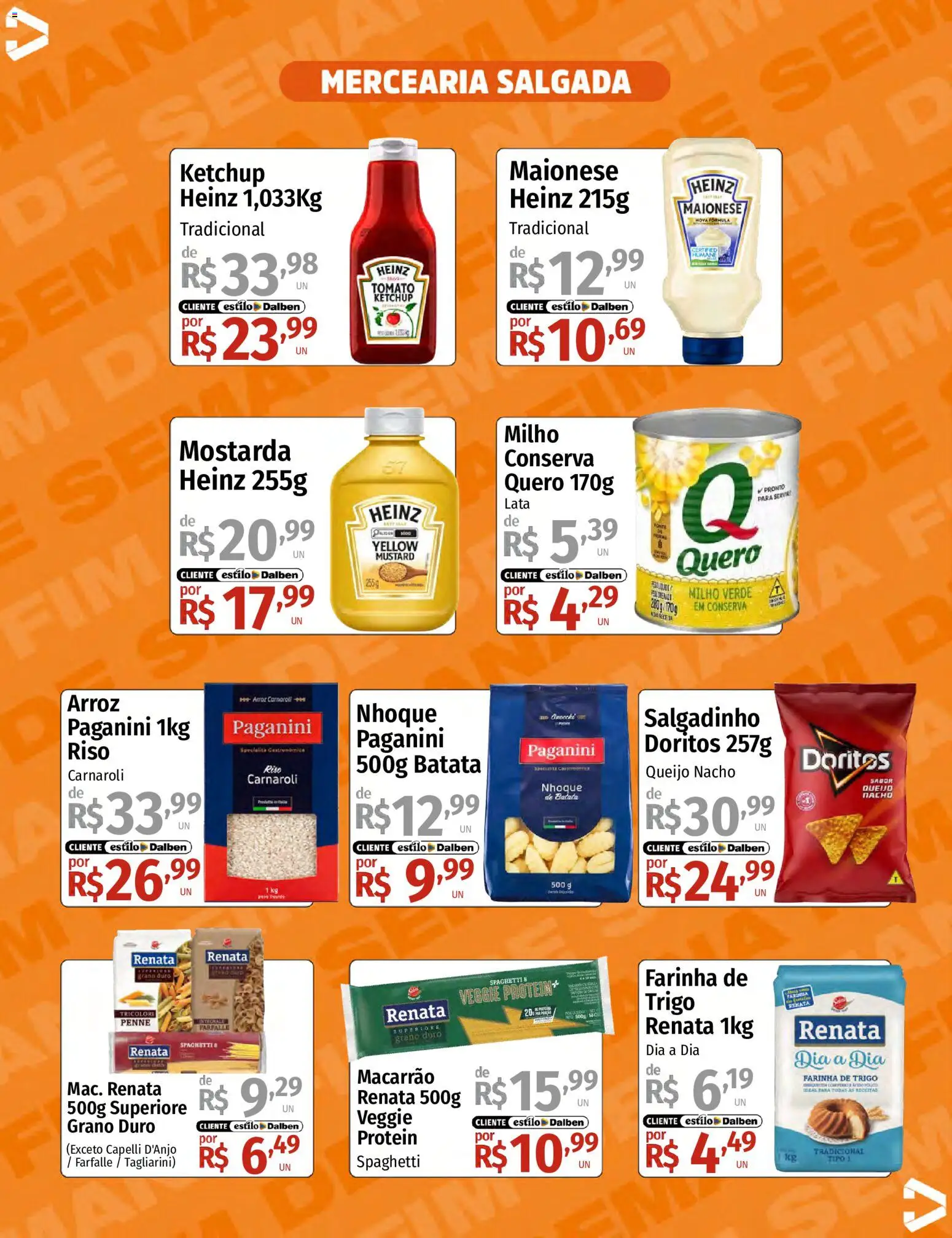 Supermercado Dalben Folheto - válido de 17/07/2026 | Página: 8 | Produtos: Queijo, Arroz, Macarrão, Batata