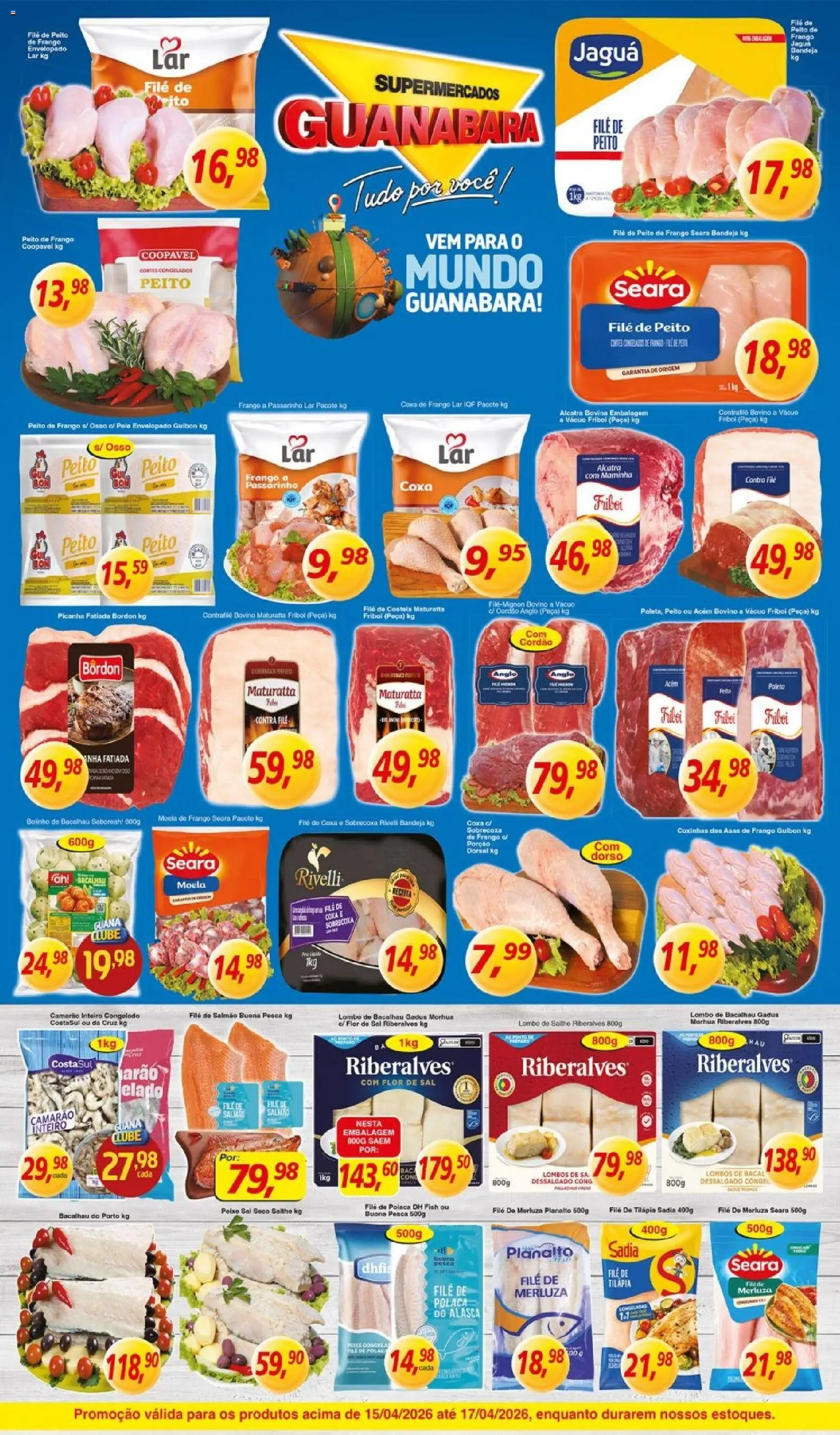 Supermercados Guanabara Folheto - válido de 15.04.2026 | Página: 7 | Produtos: Bacalhau, Cola, Maminha, Moela